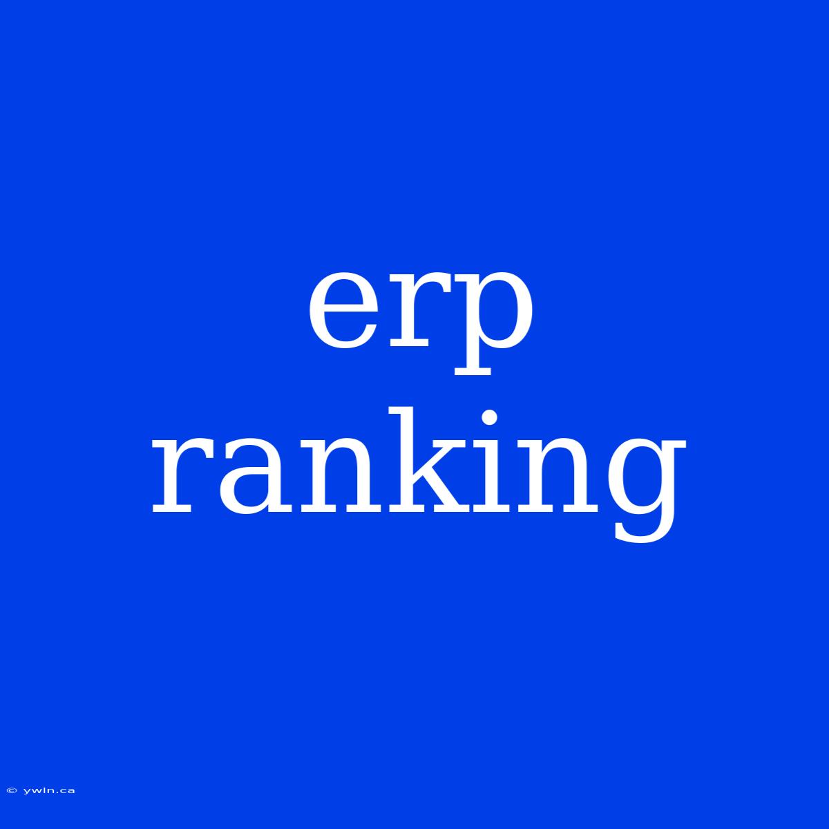 Erp Ranking