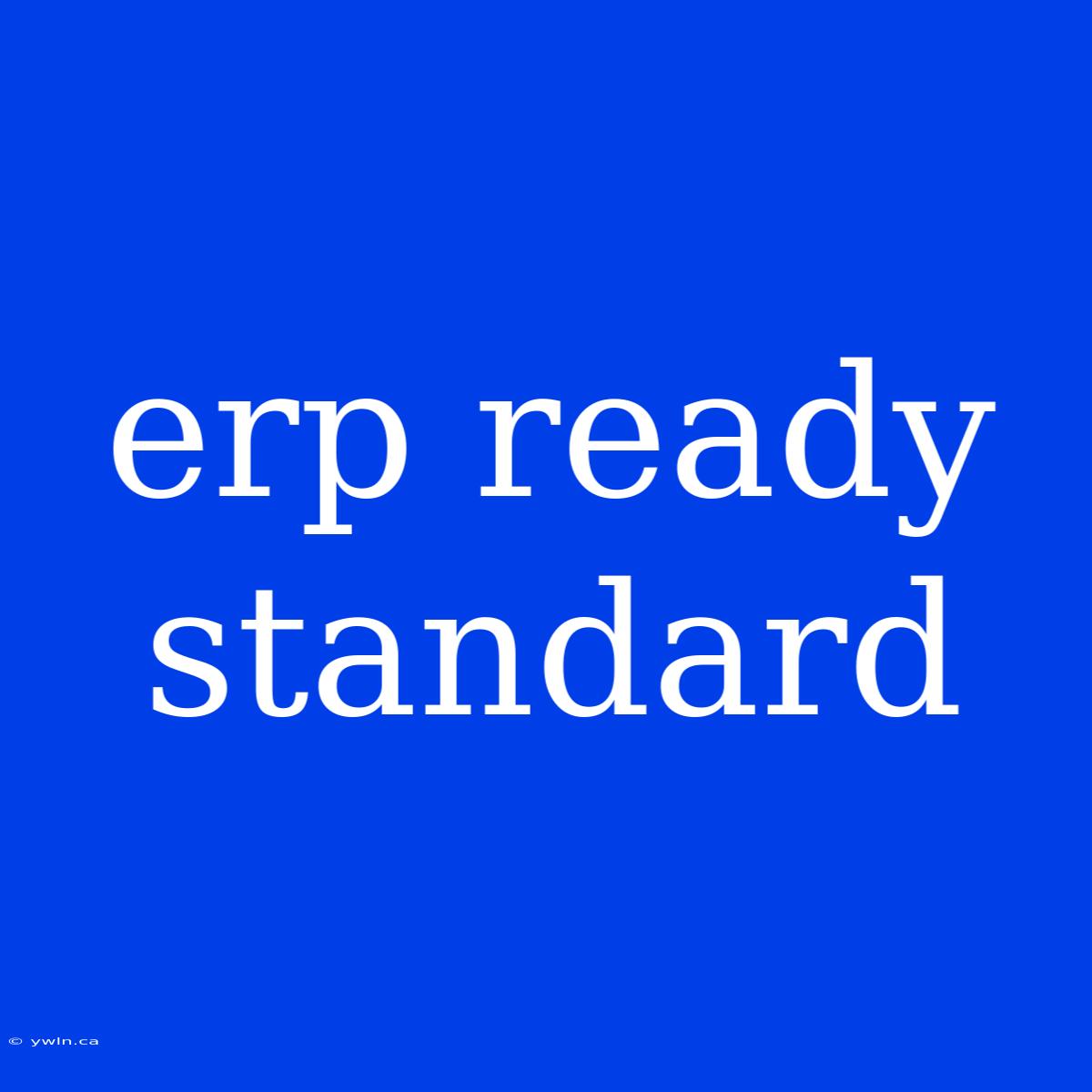 Erp Ready Standard