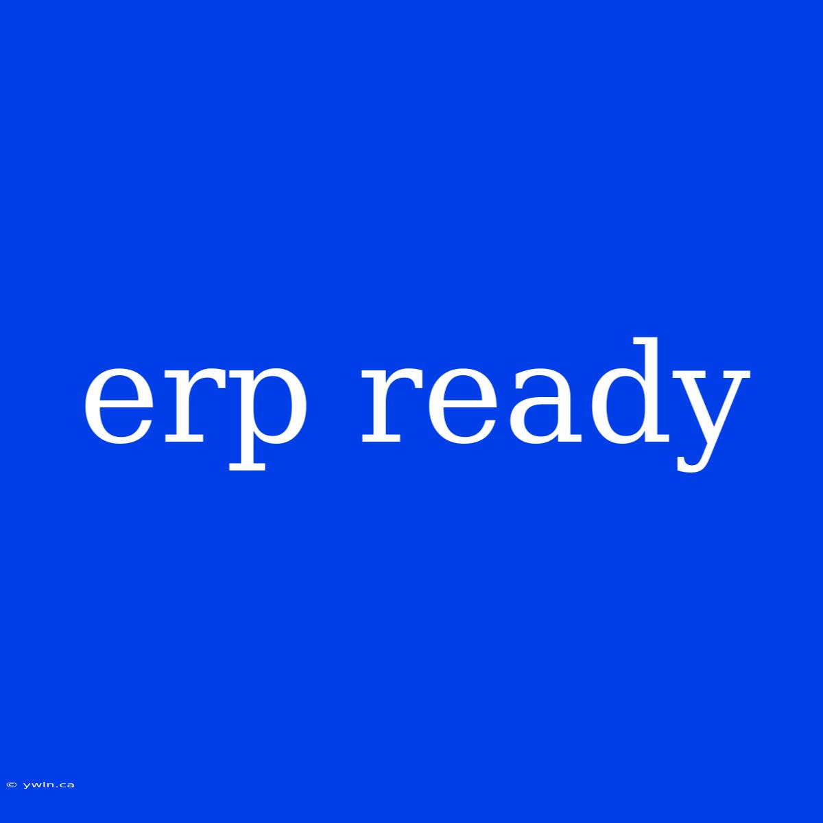 Erp Ready