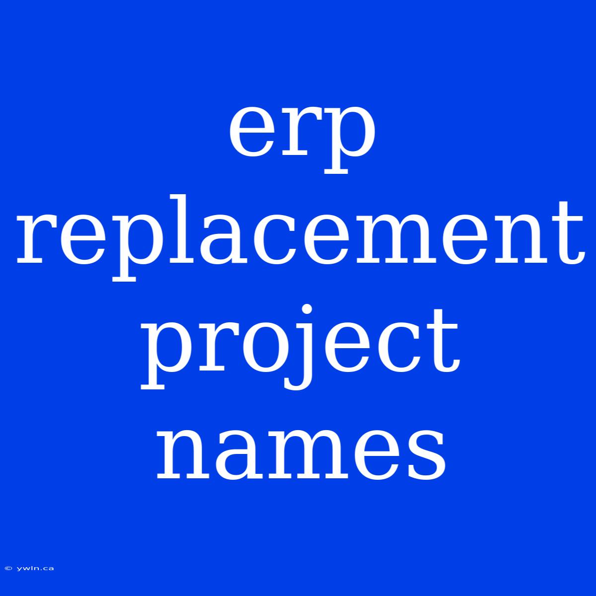 Erp Replacement Project Names