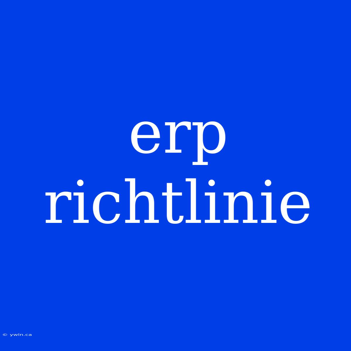 Erp Richtlinie