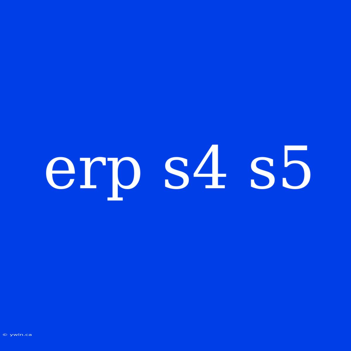 Erp S4 S5