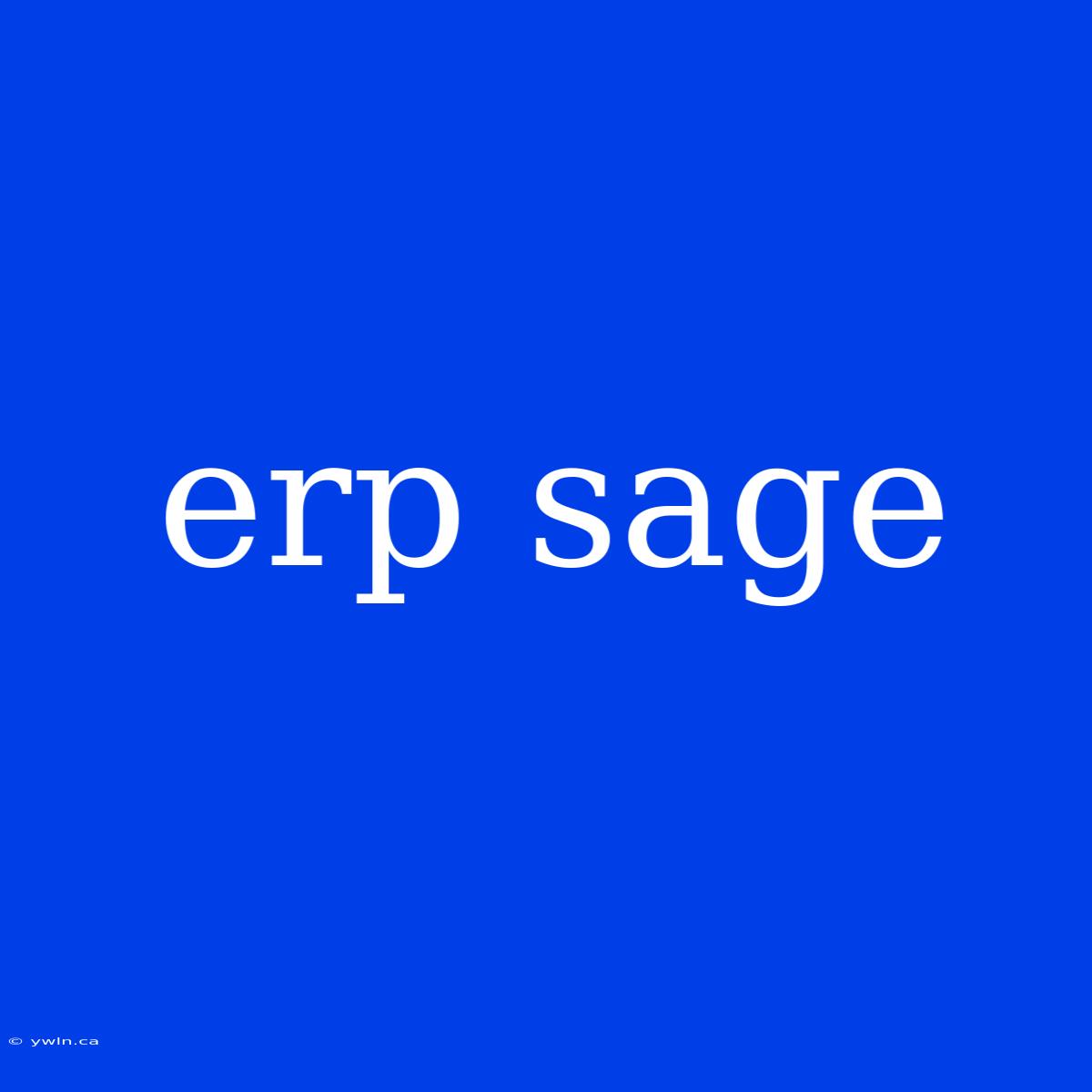 Erp Sage