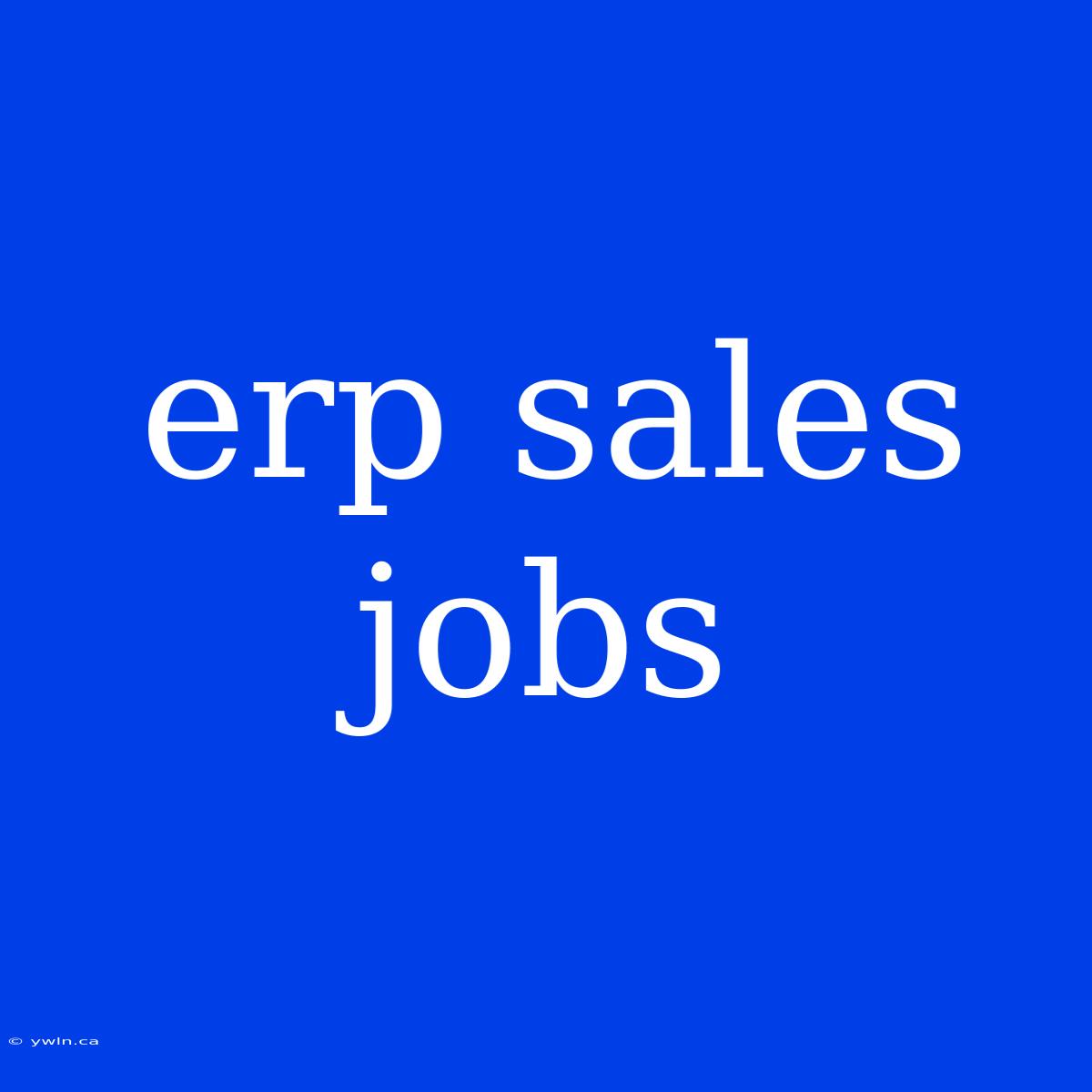 Erp Sales Jobs