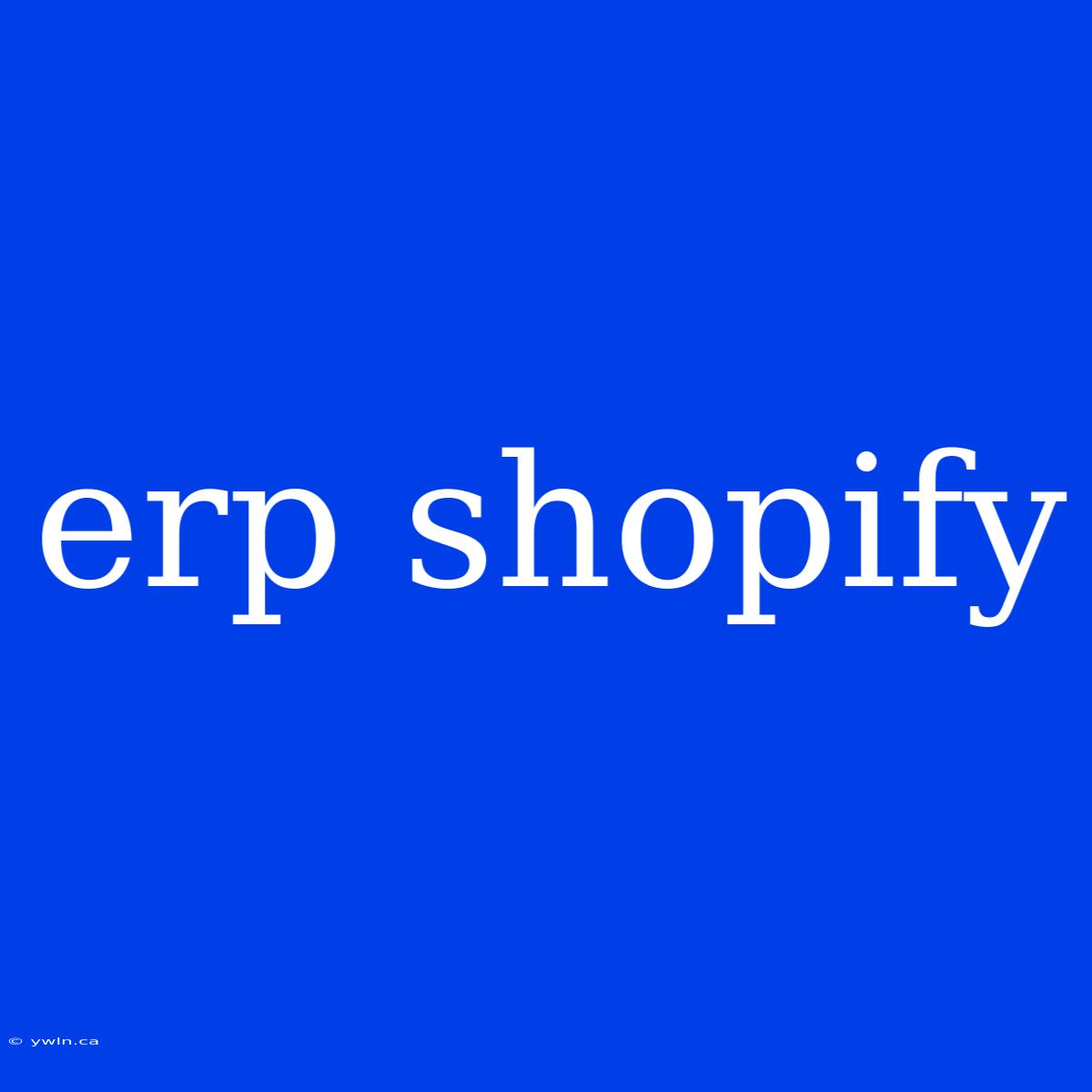 Erp Shopify