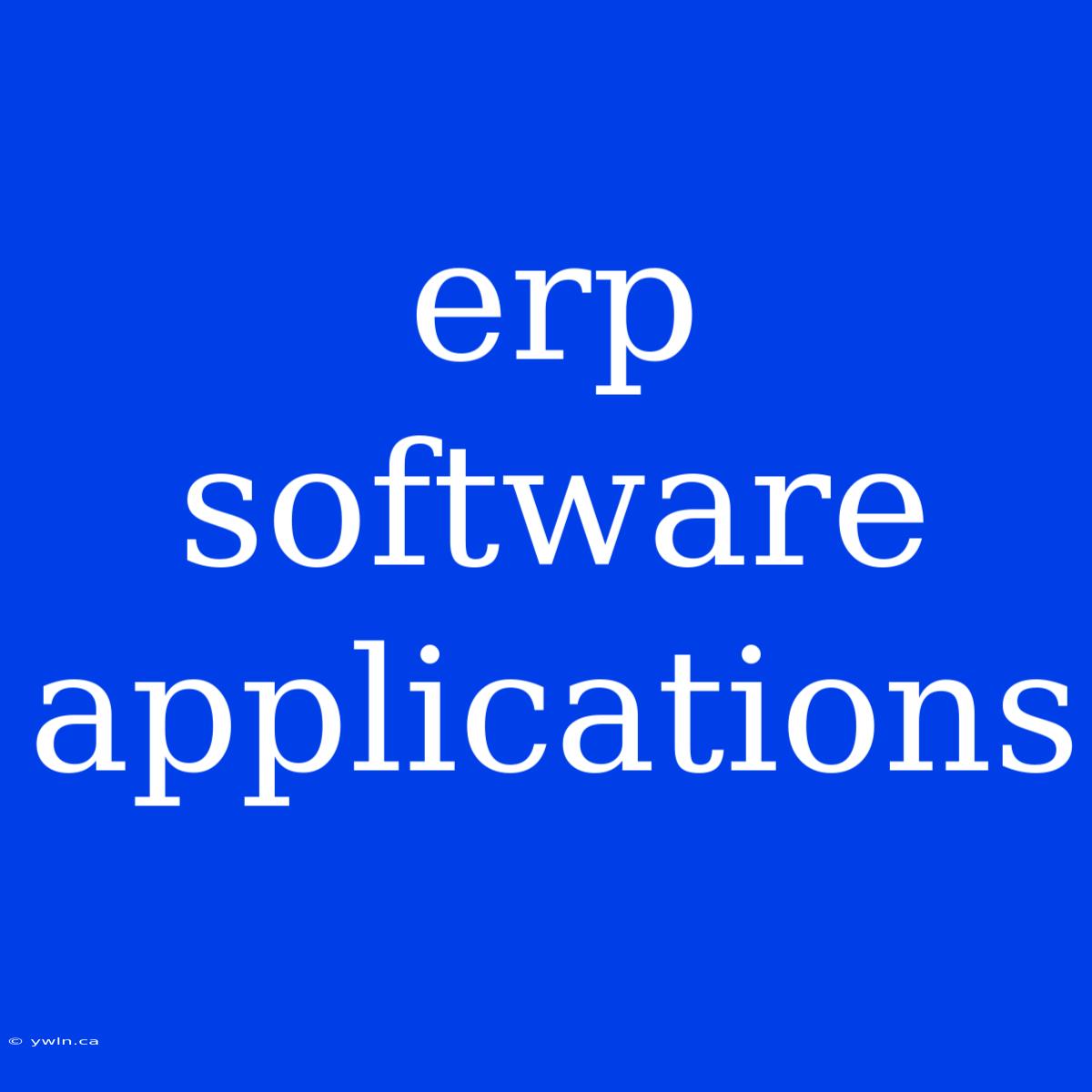 Erp Software Applications