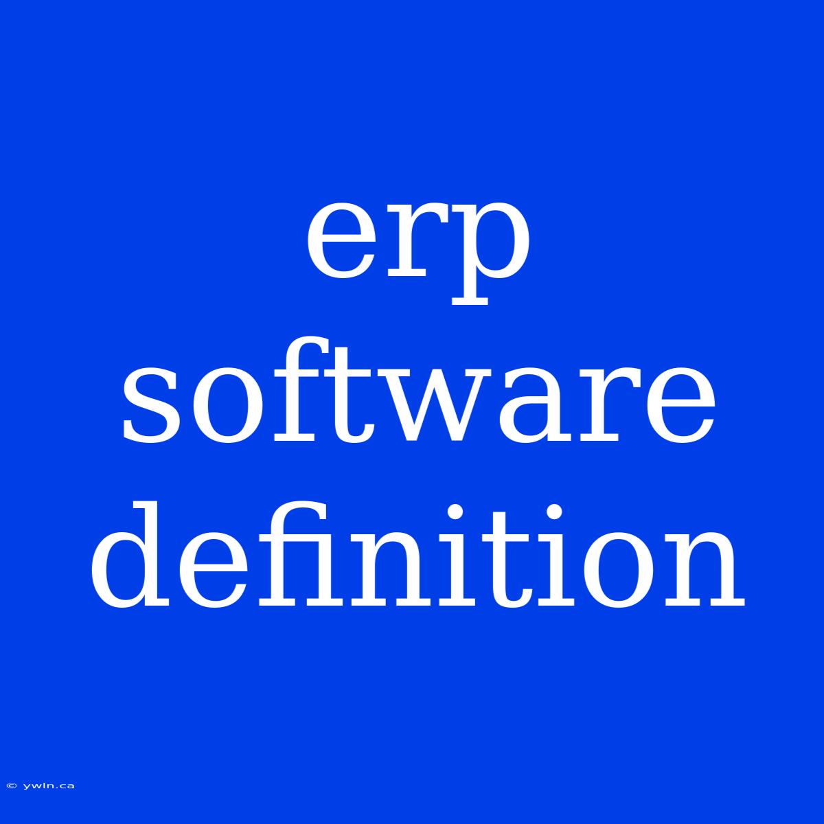 Erp Software Definition