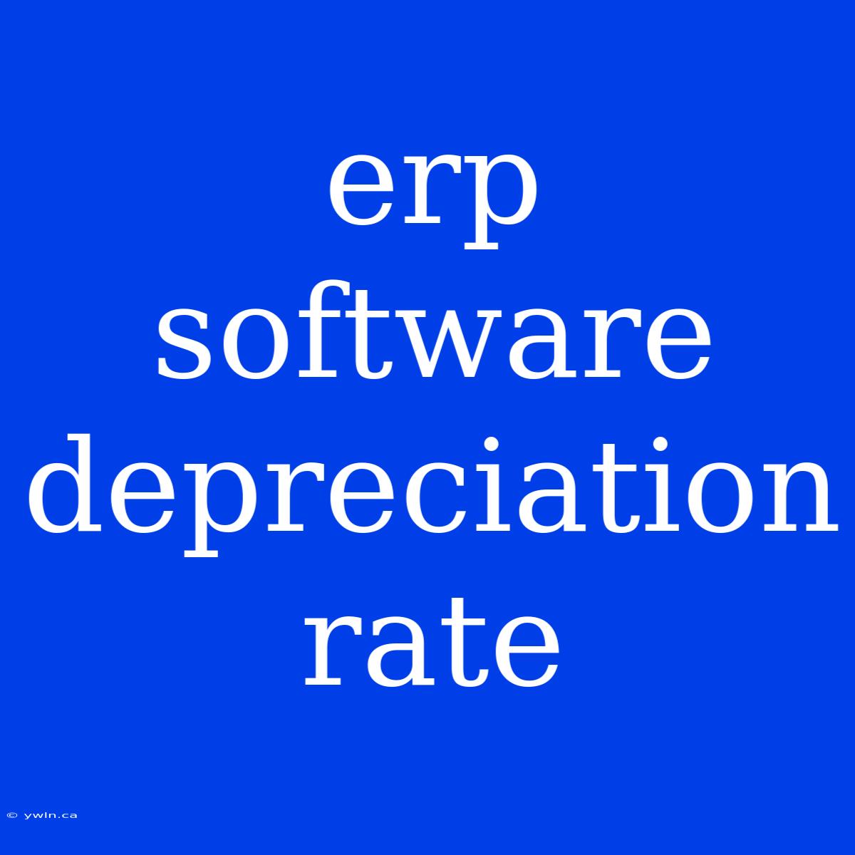 Erp Software Depreciation Rate