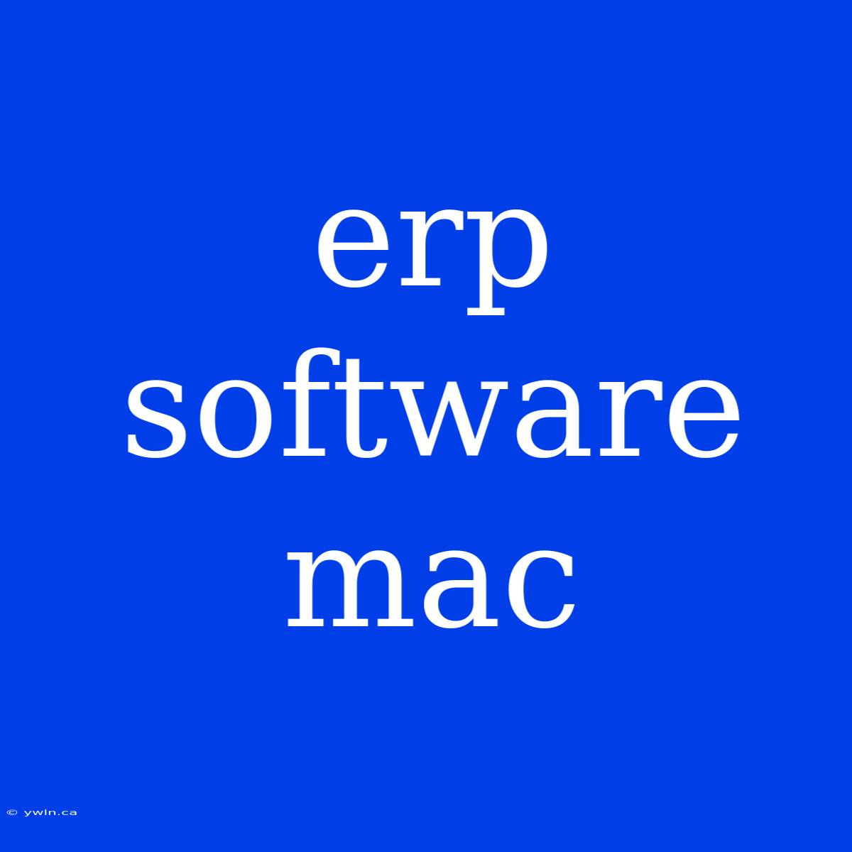 Erp Software Mac