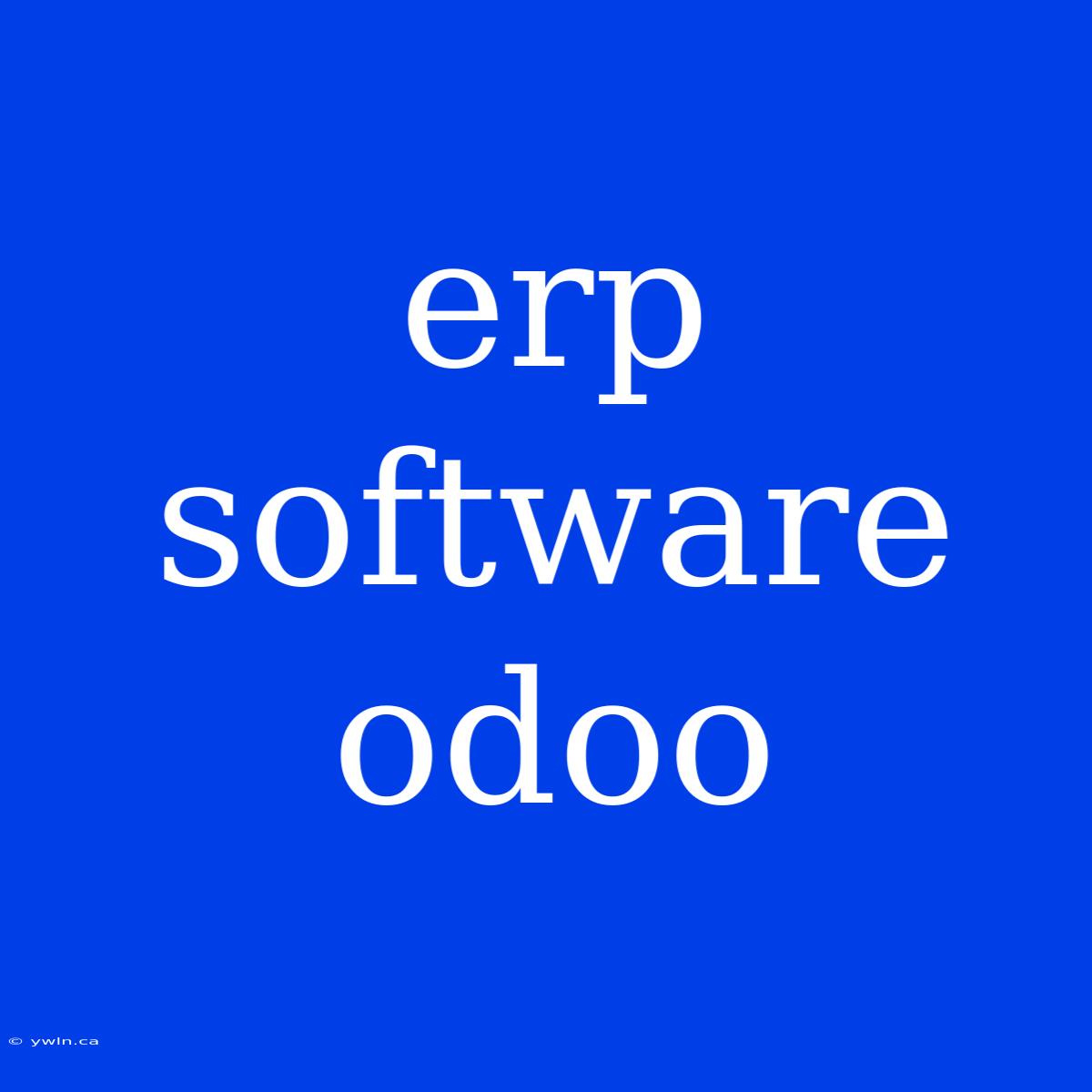 Erp Software Odoo