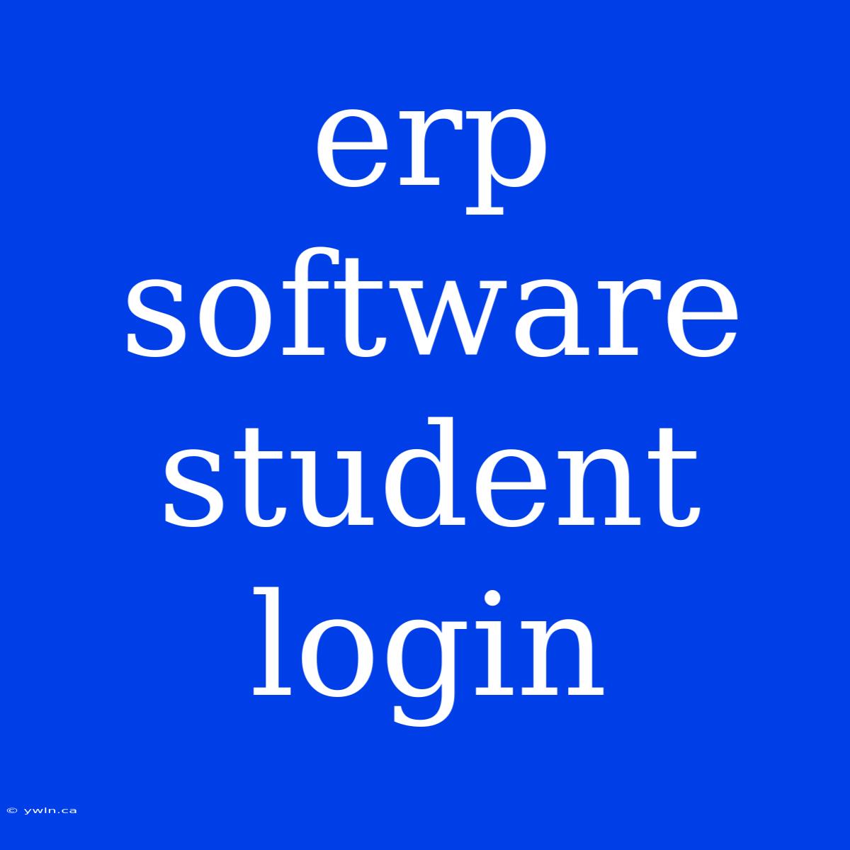 Erp Software Student Login