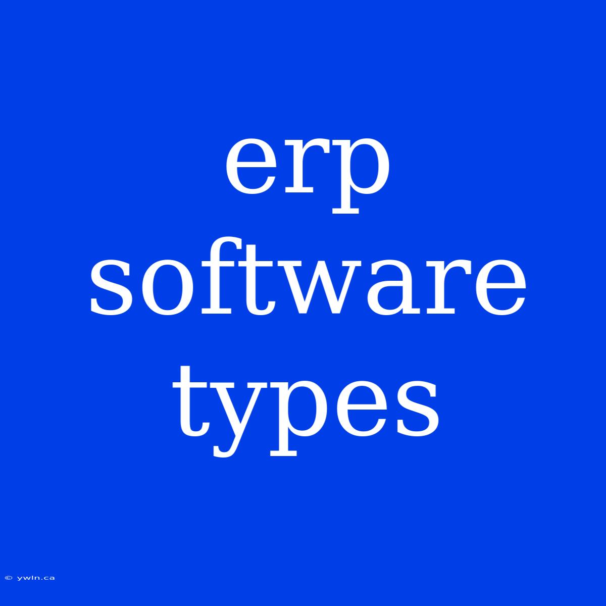 Erp Software Types