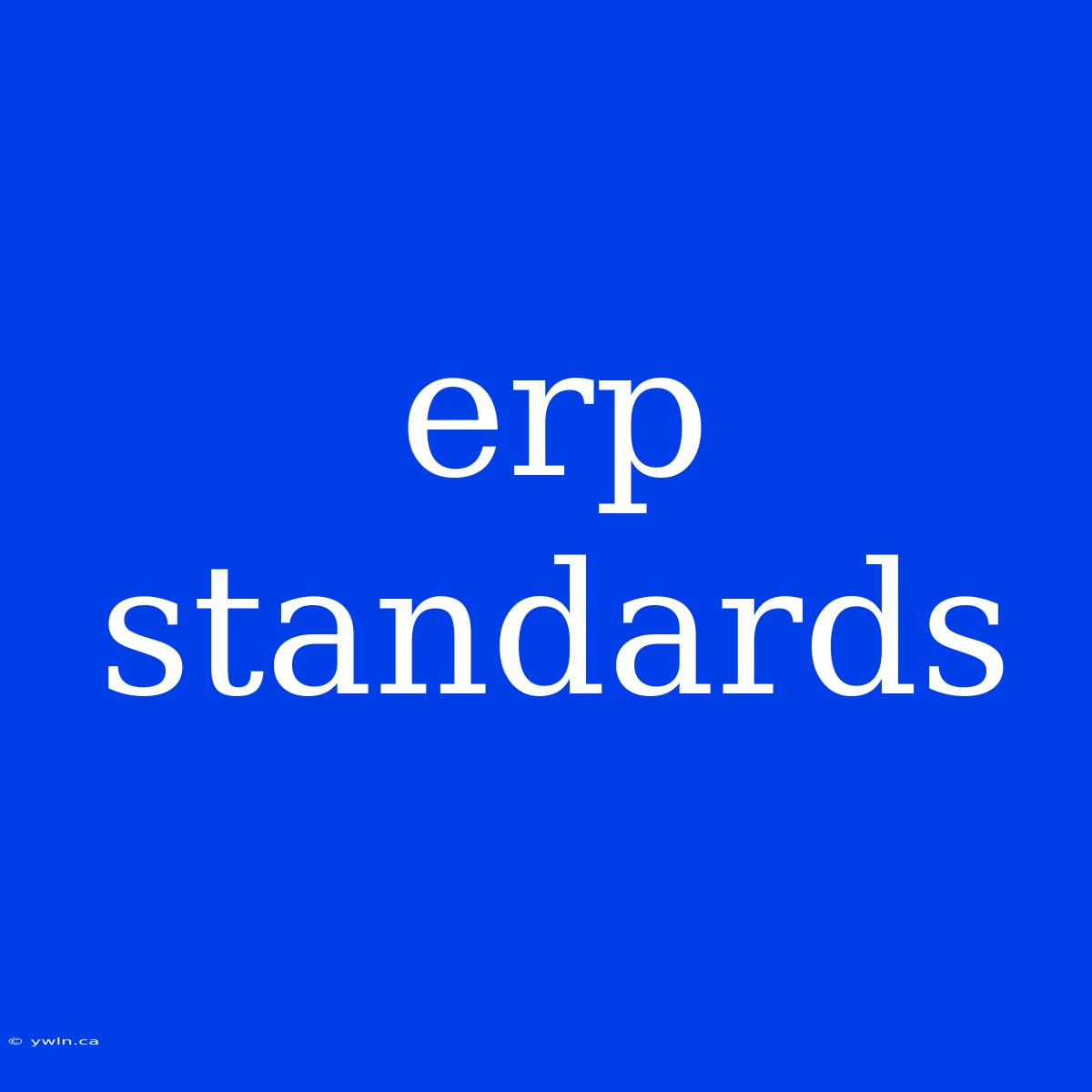 Erp Standards