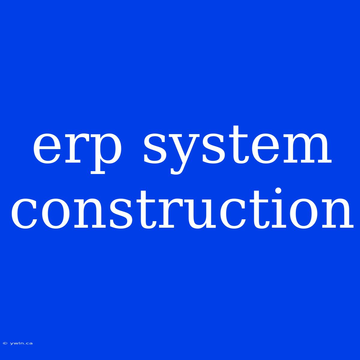 Erp System Construction