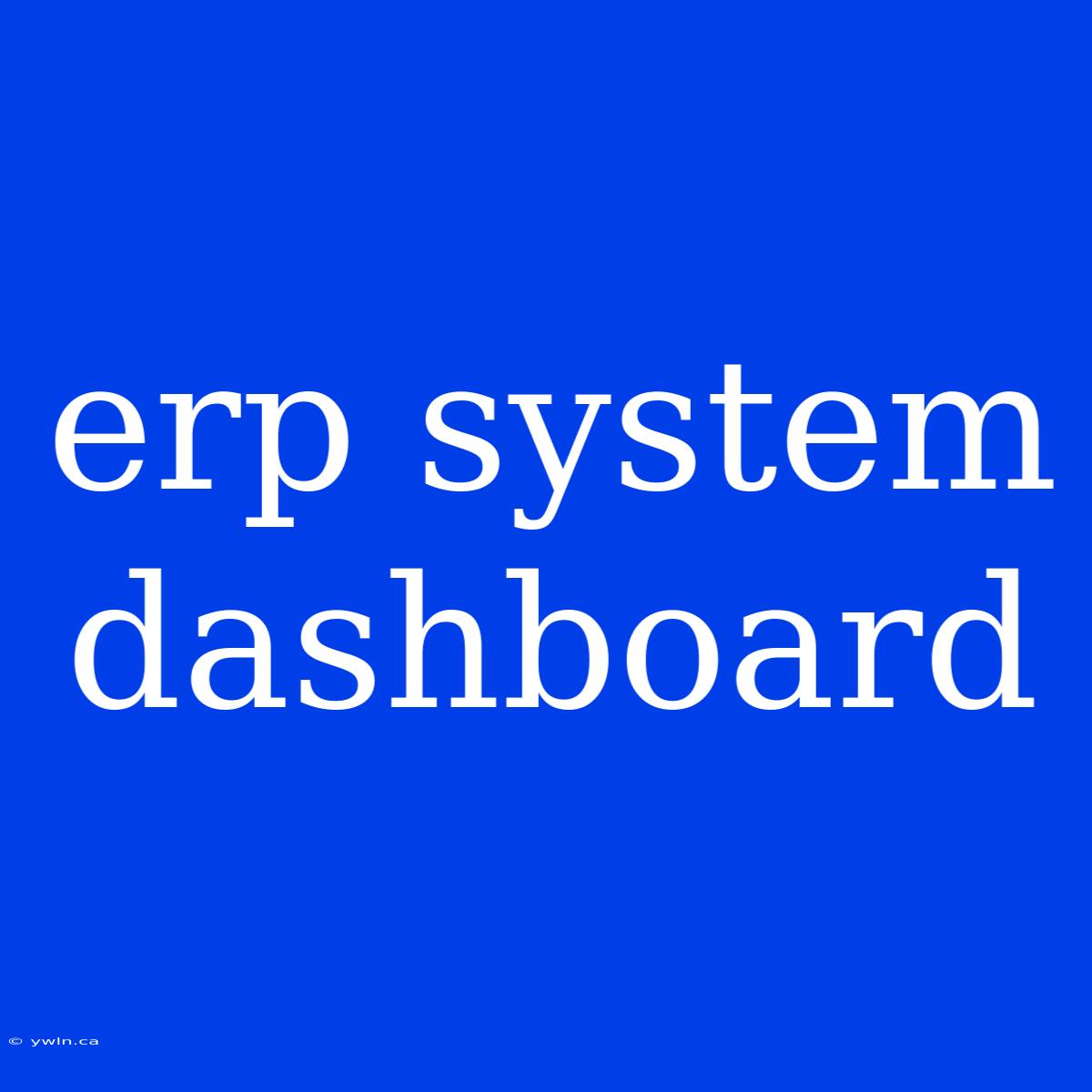 Erp System Dashboard