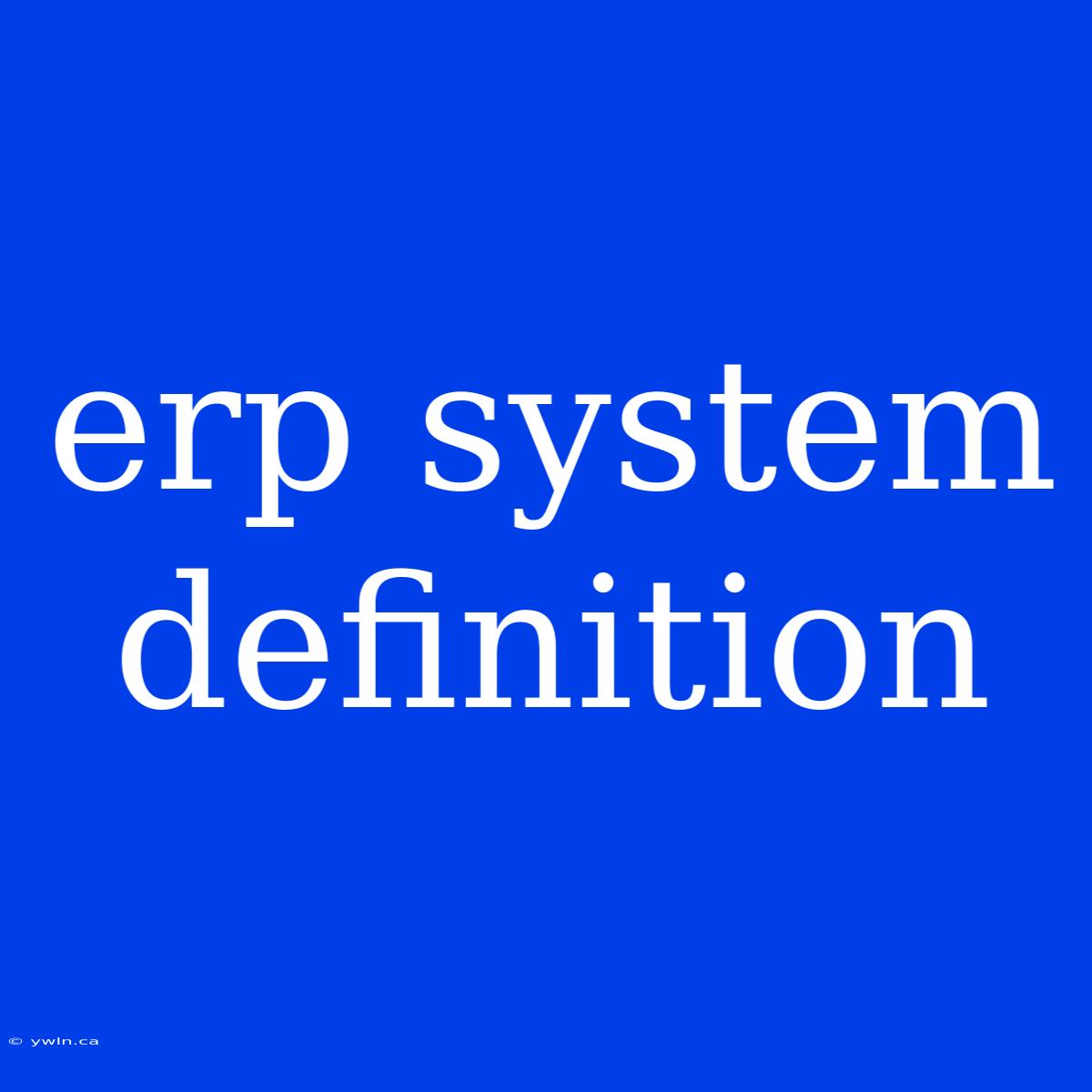 Erp System Definition