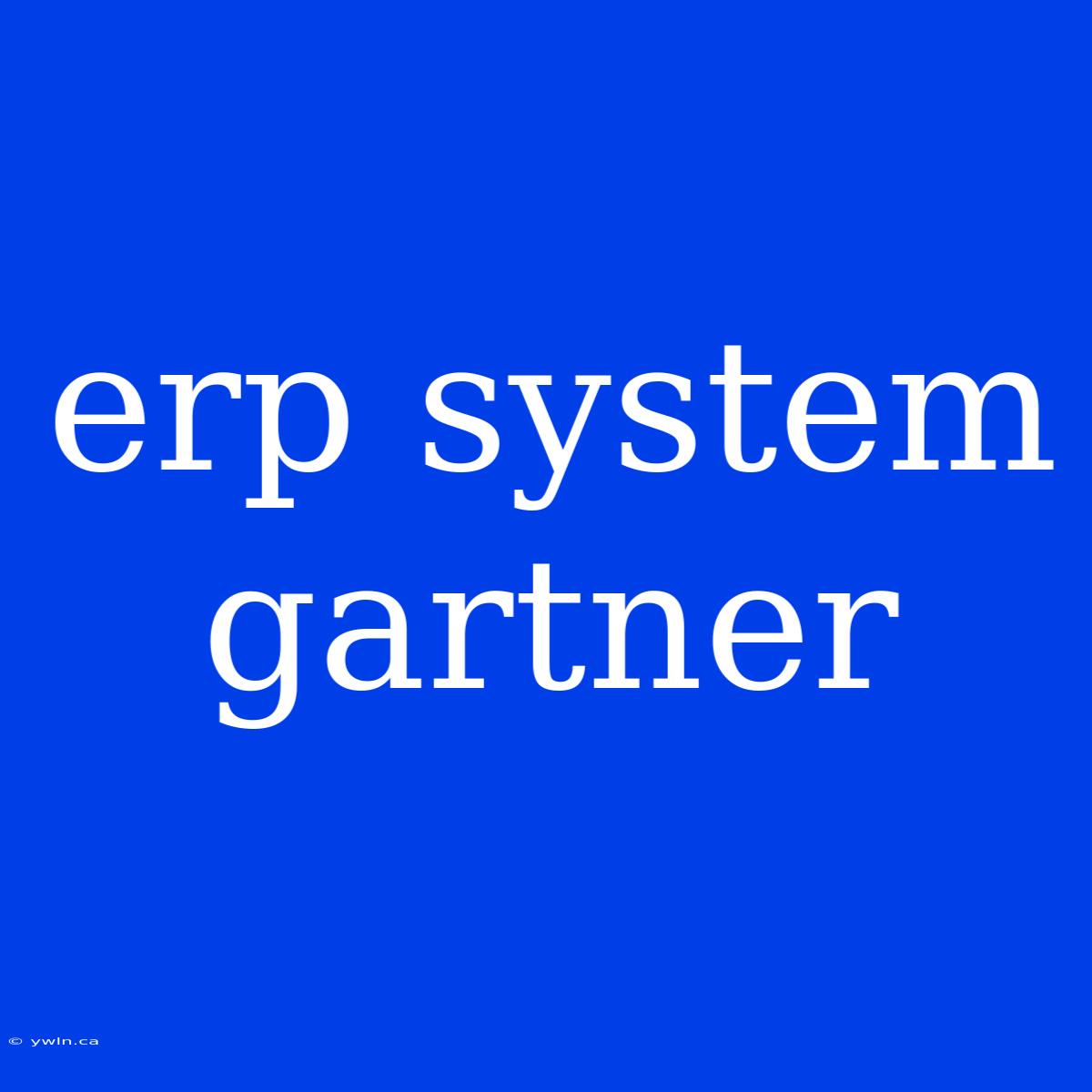 Erp System Gartner