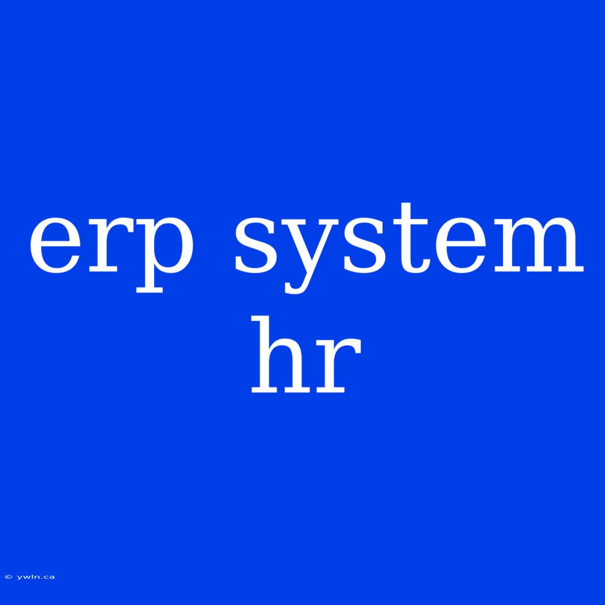 Erp System Hr