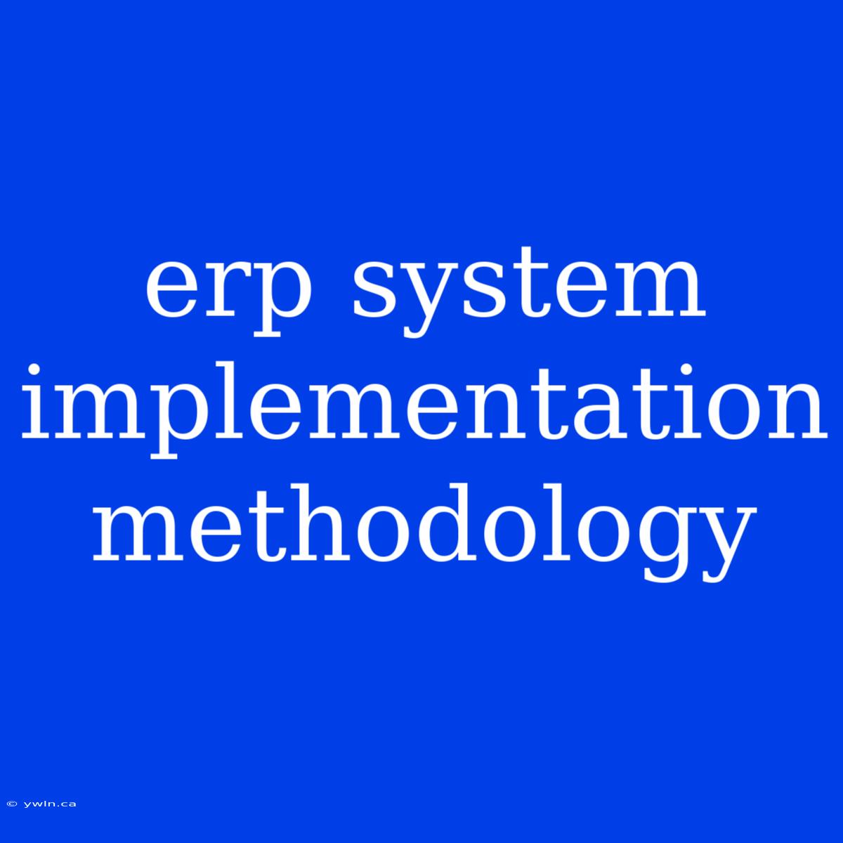 Erp System Implementation Methodology