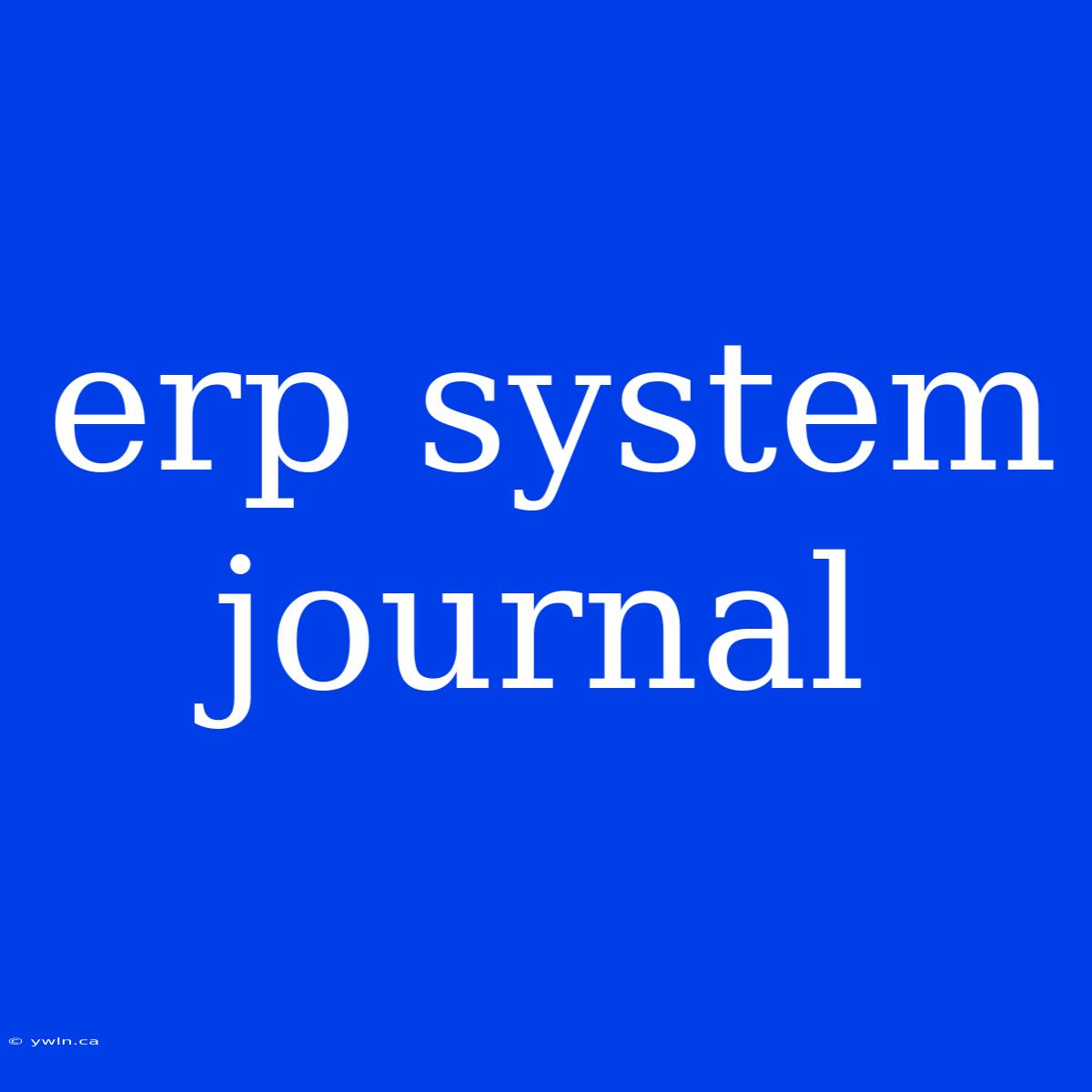 Erp System Journal