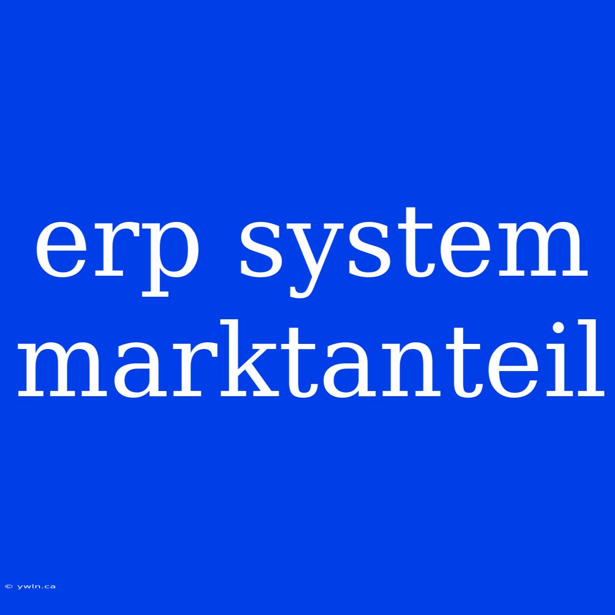 Erp System Marktanteil