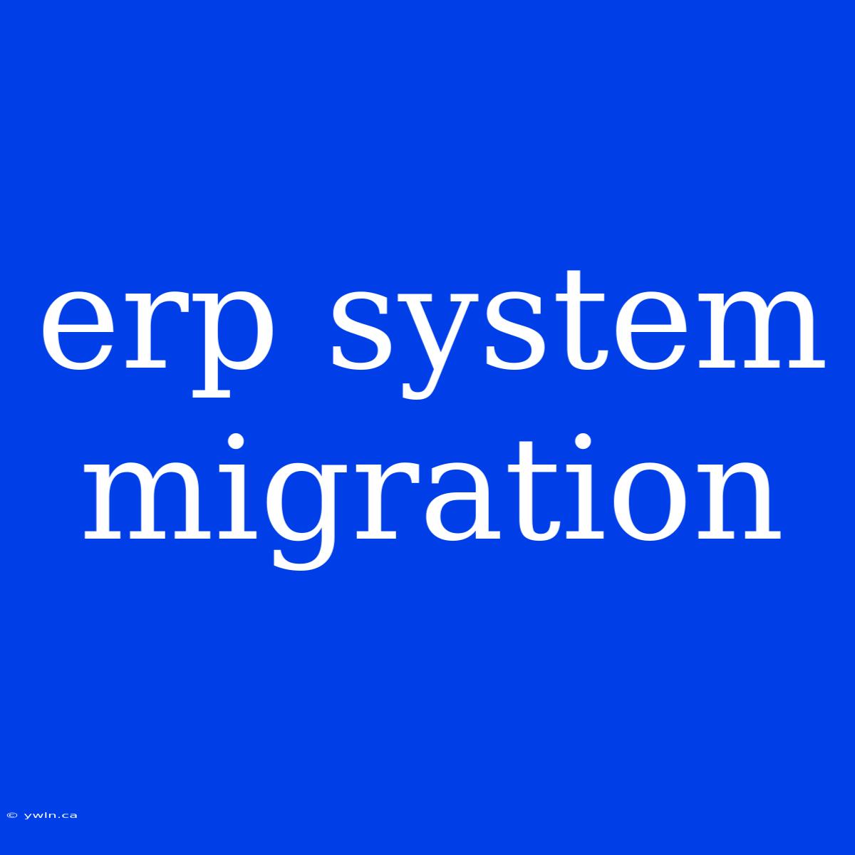 Erp System Migration