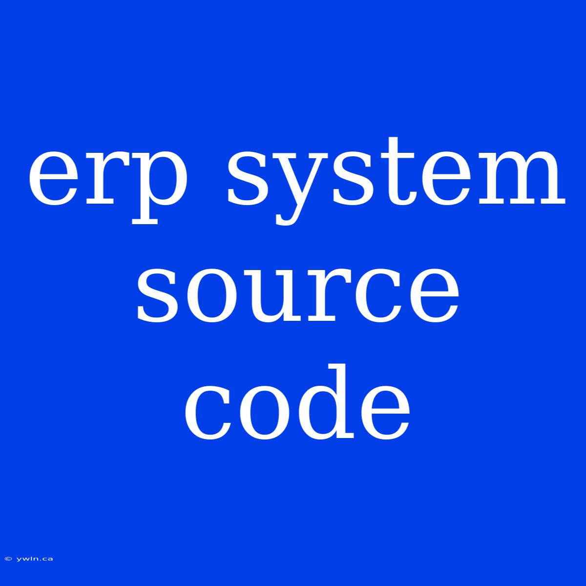 Erp System Source Code