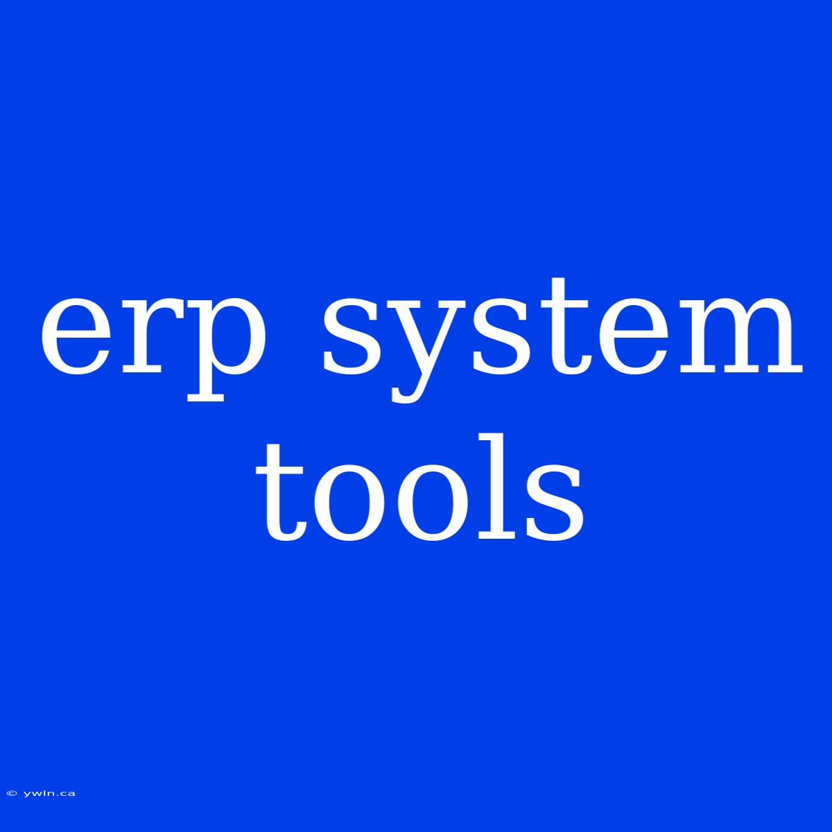 Erp System Tools