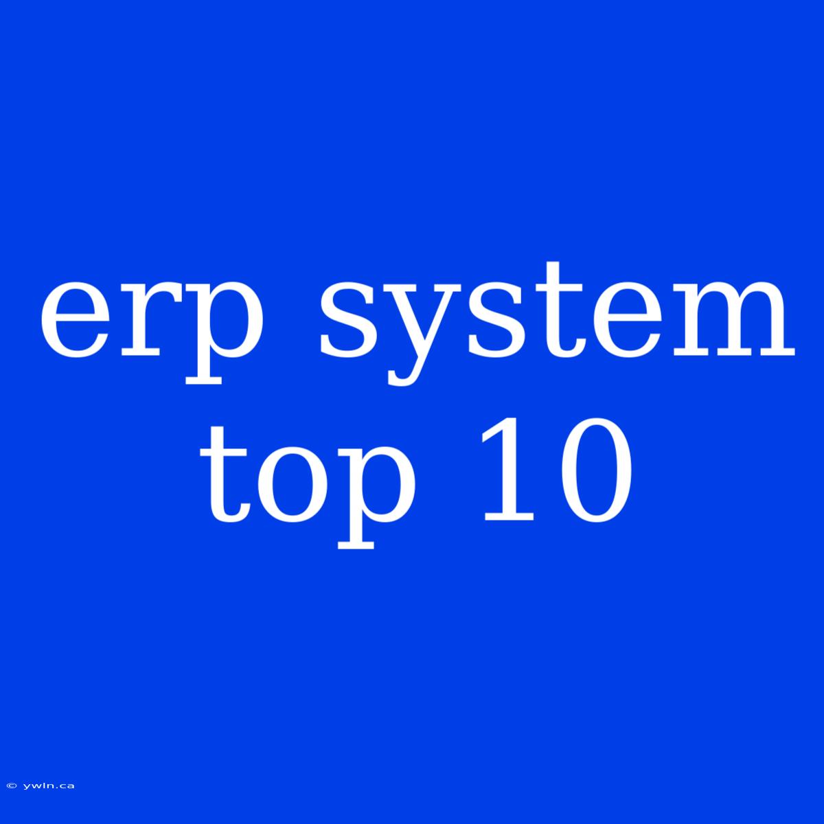 Erp System Top 10