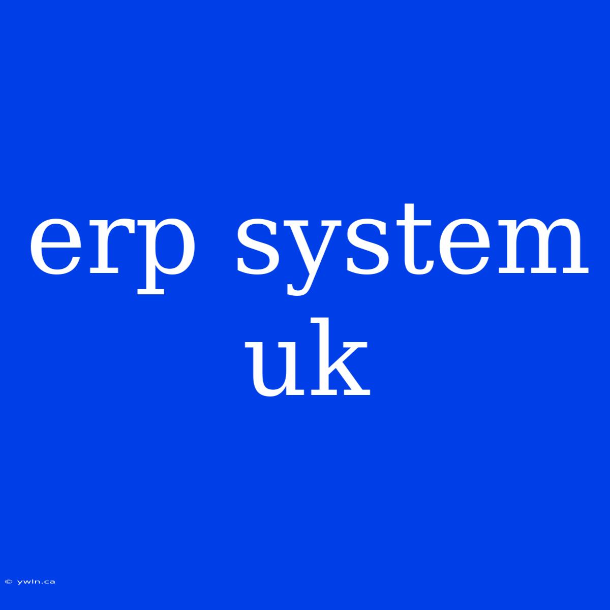 Erp System Uk