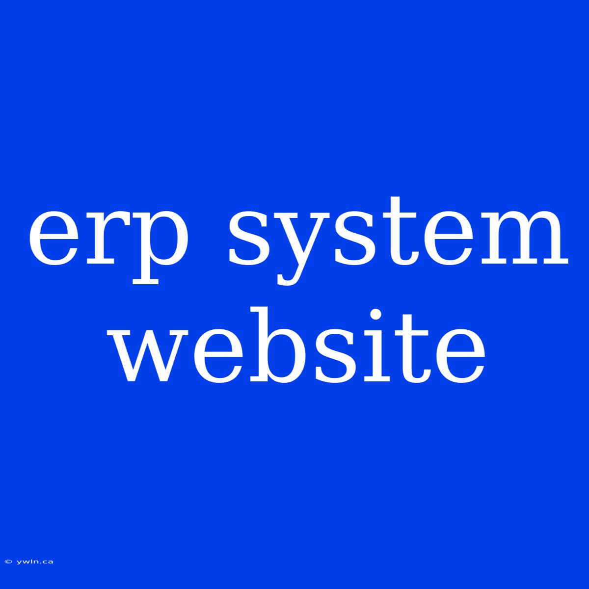 Erp System Website