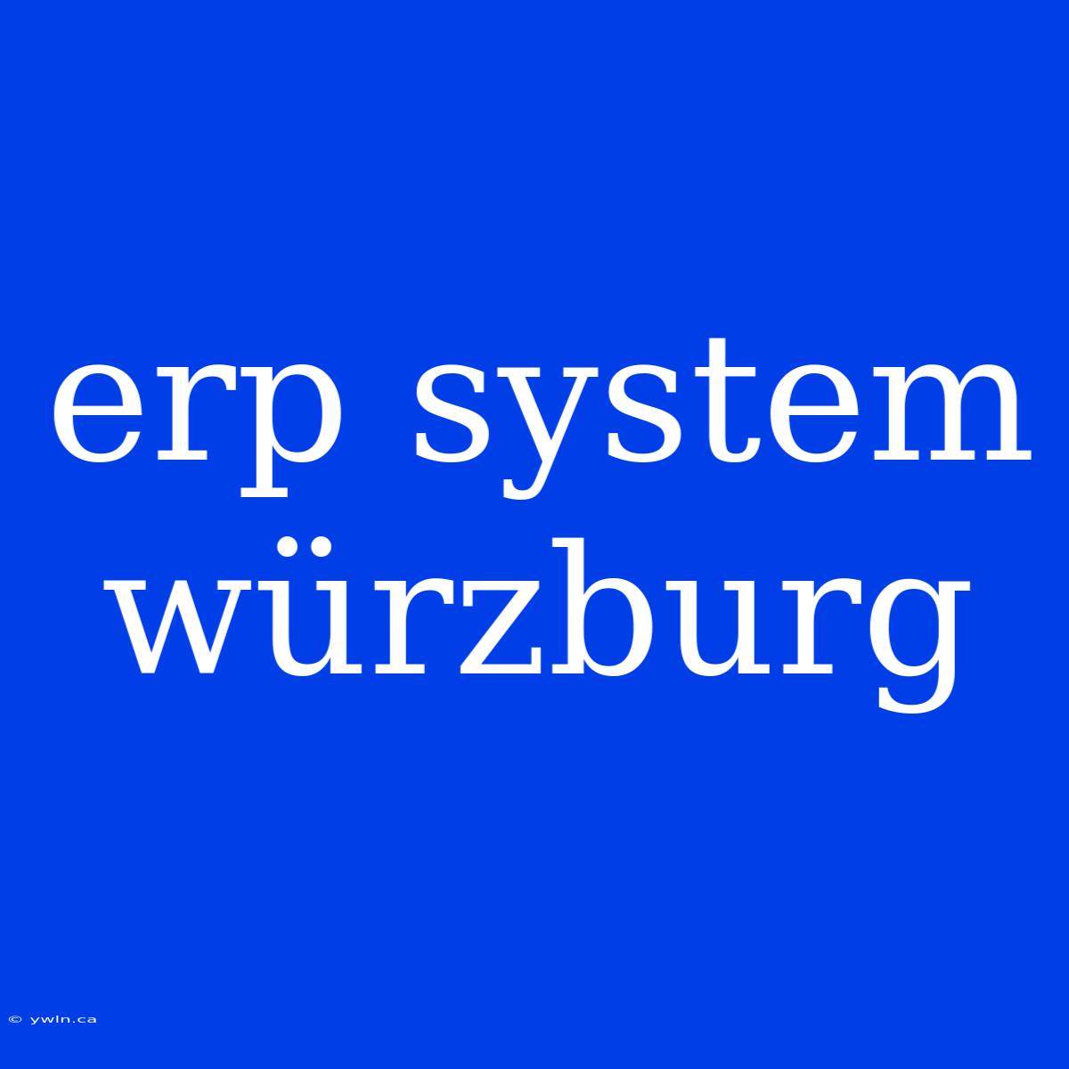 Erp System Würzburg