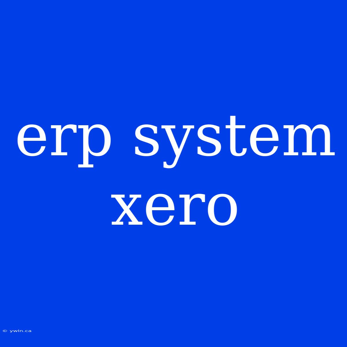 Erp System Xero