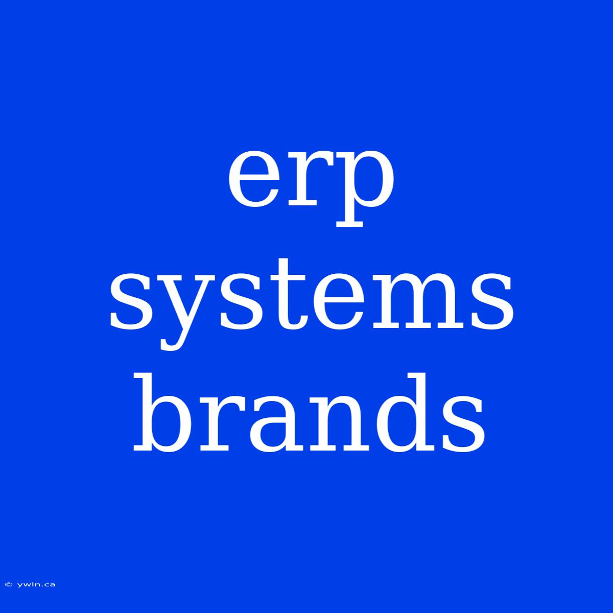 Erp Systems Brands