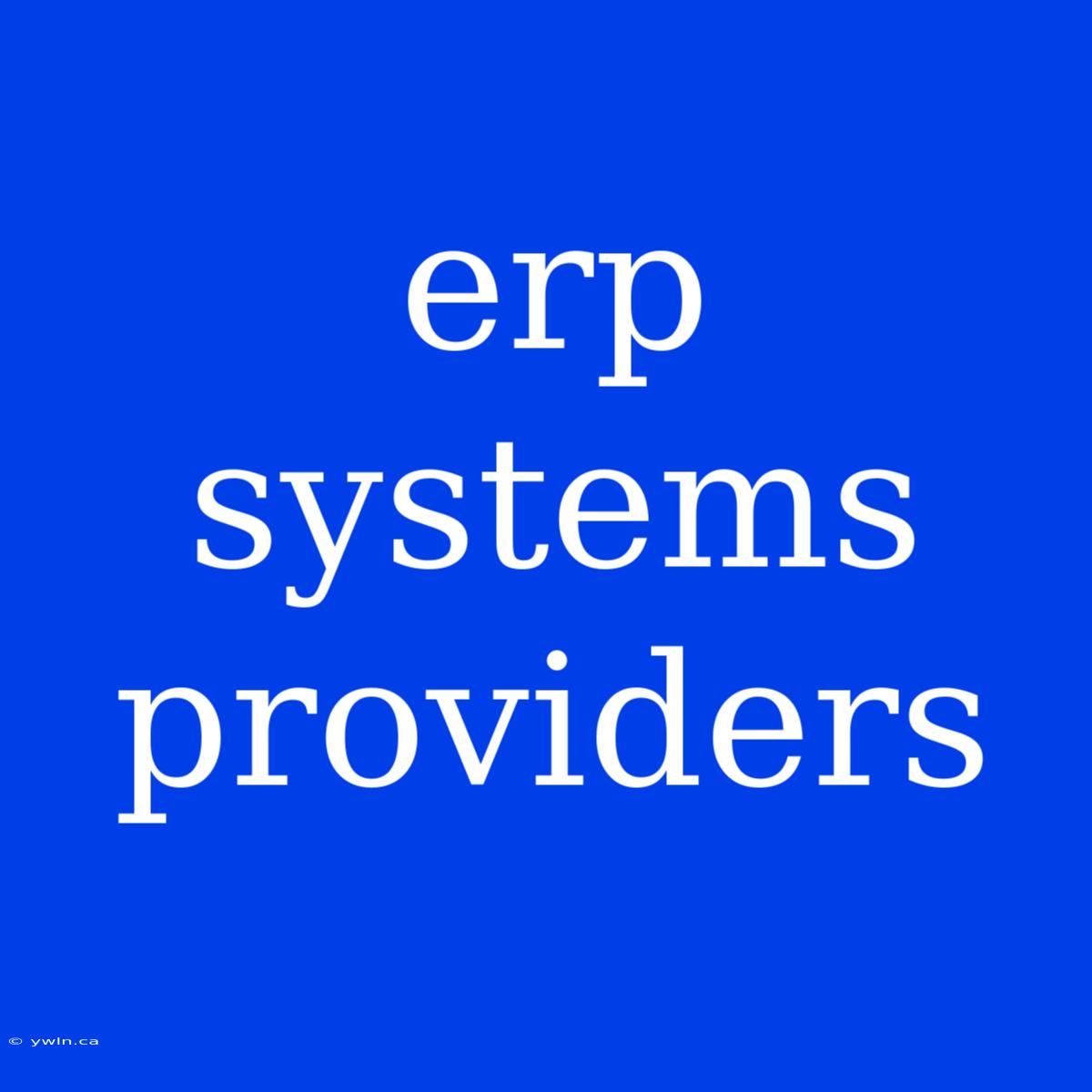 Erp Systems Providers