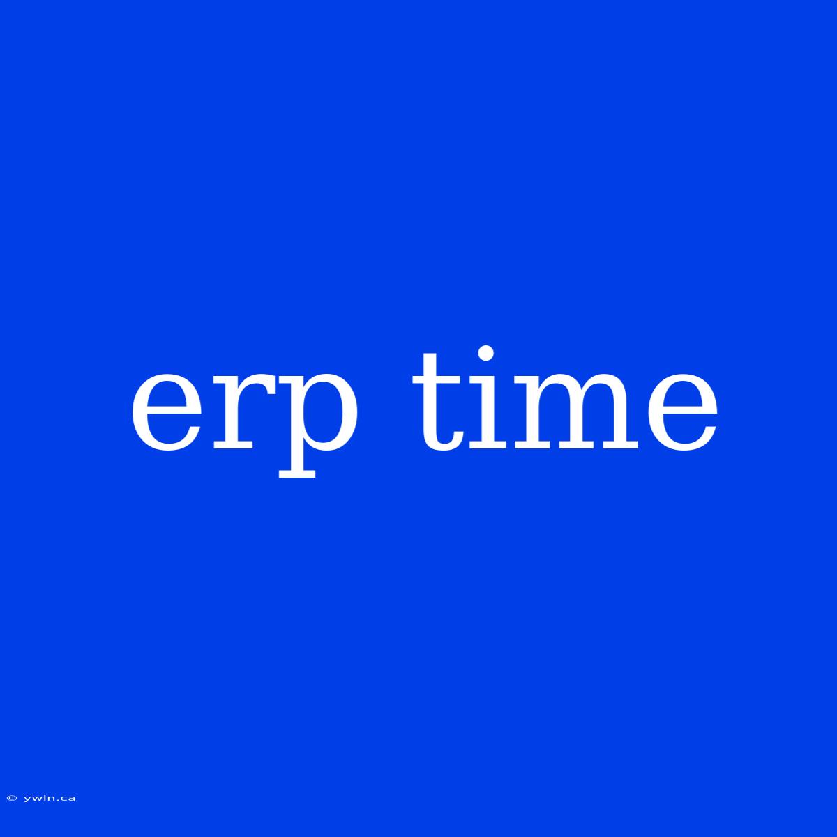 Erp Time