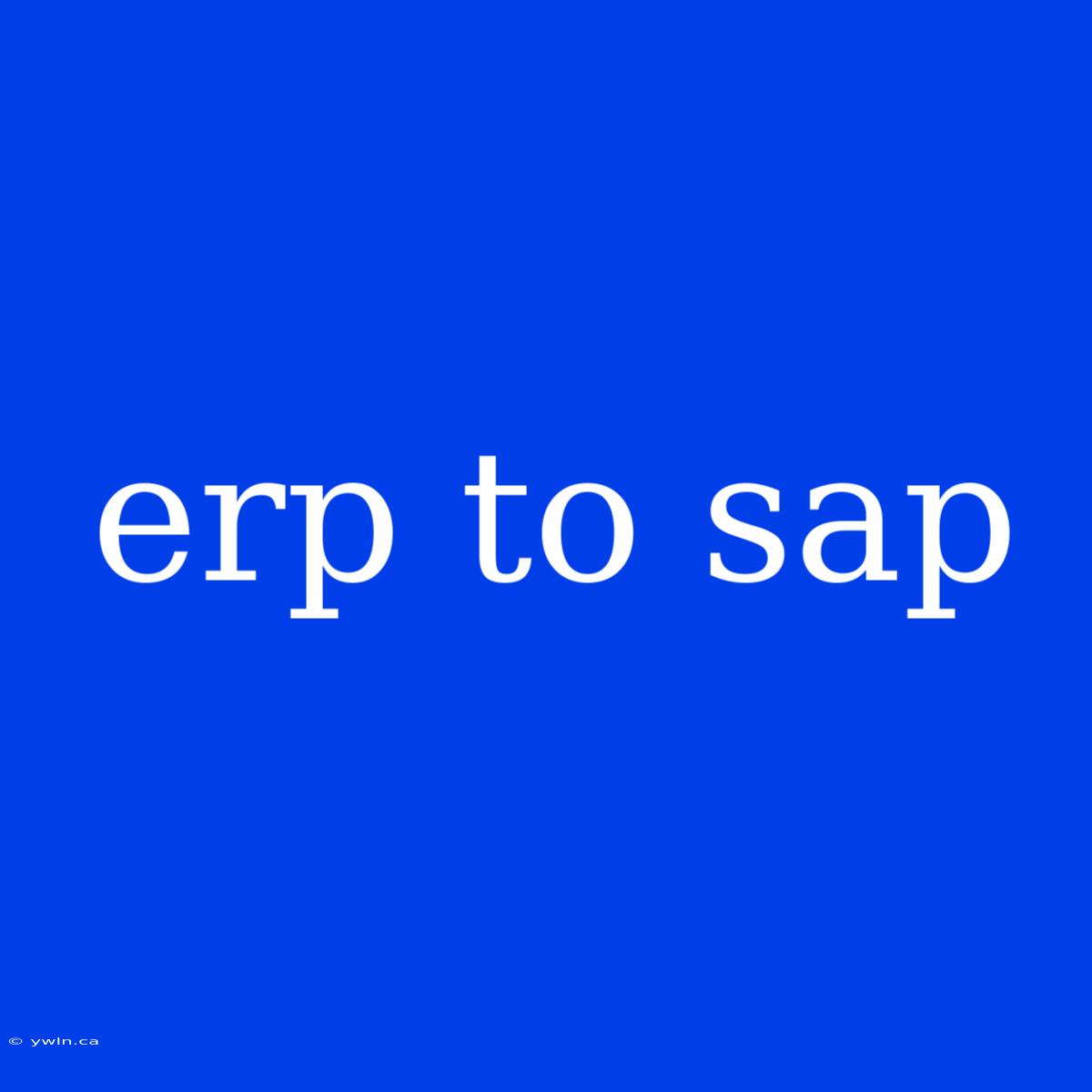 Erp To Sap