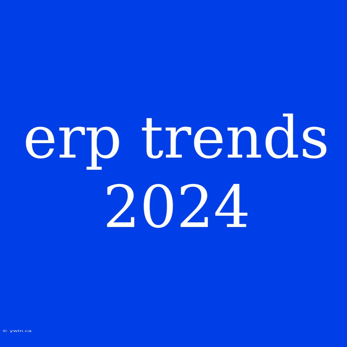 Erp Trends 2024