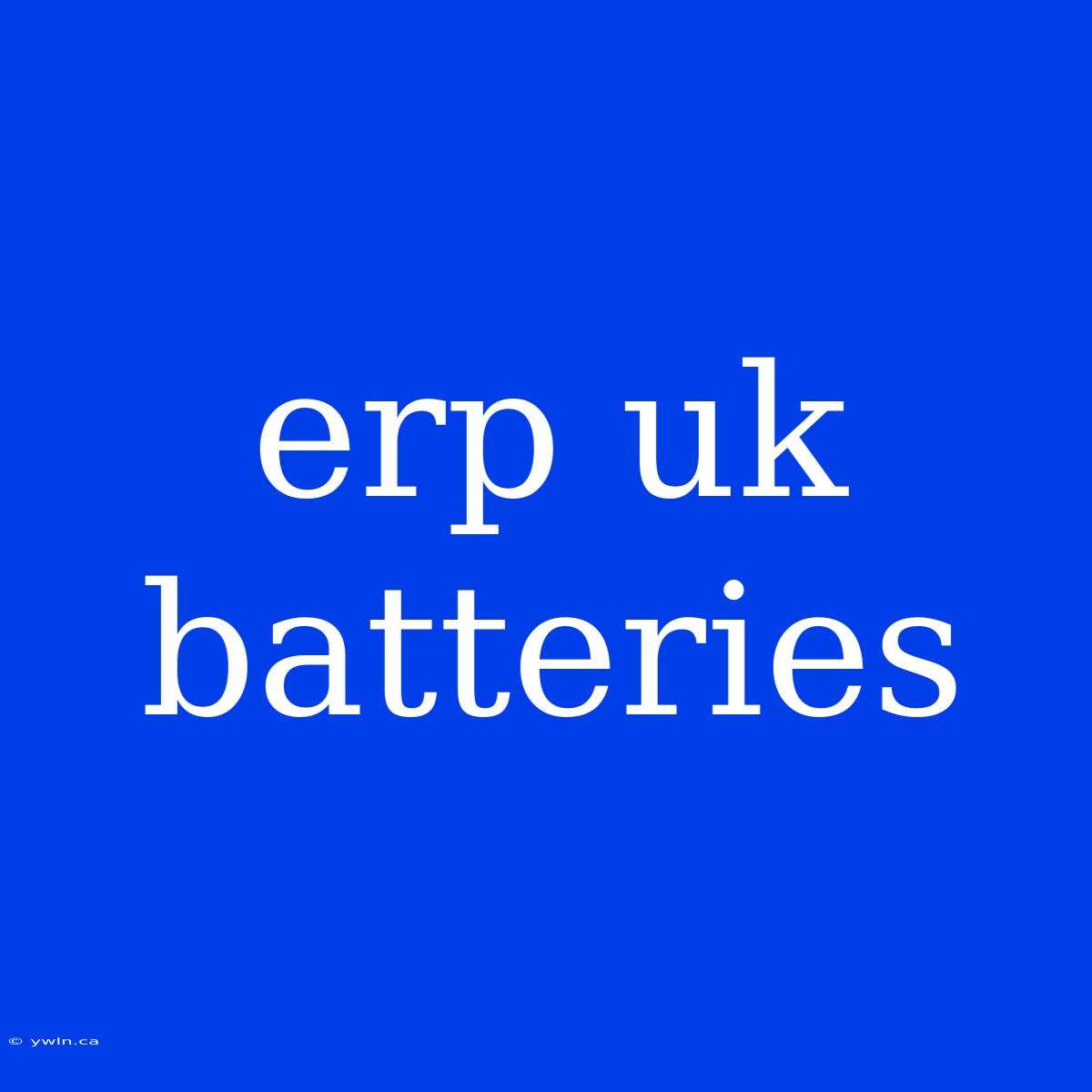 Erp Uk Batteries