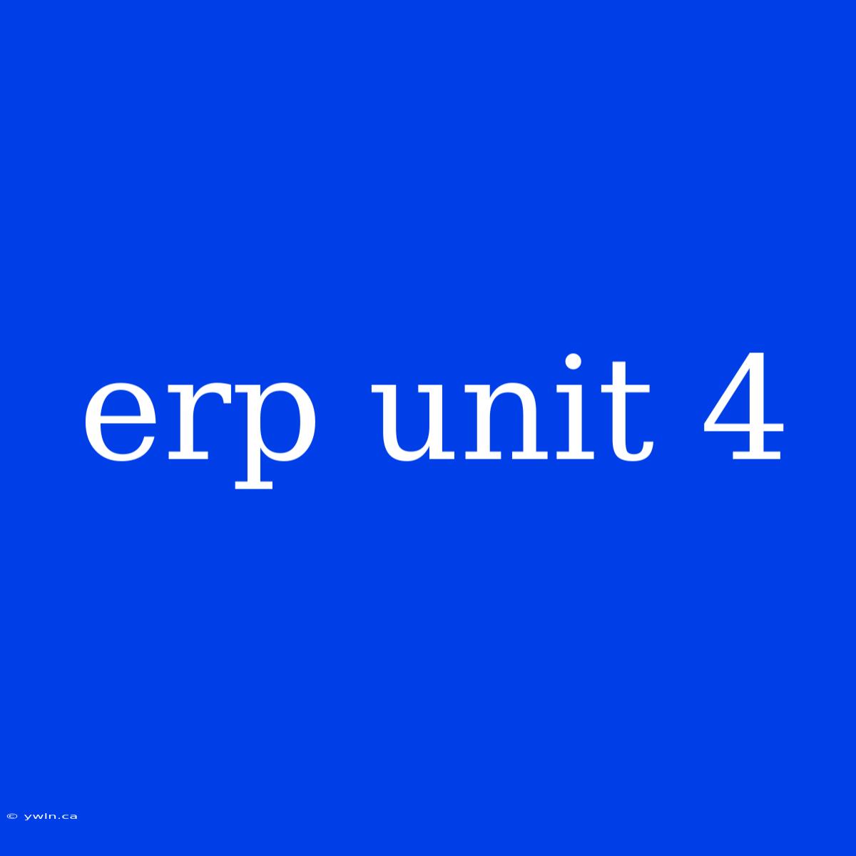 Erp Unit 4