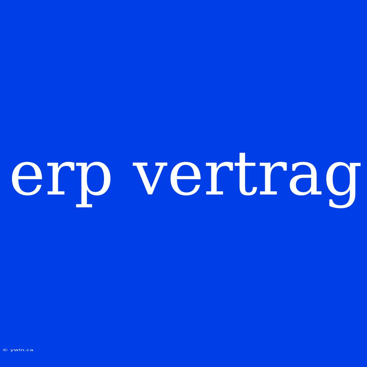 Erp Vertrag