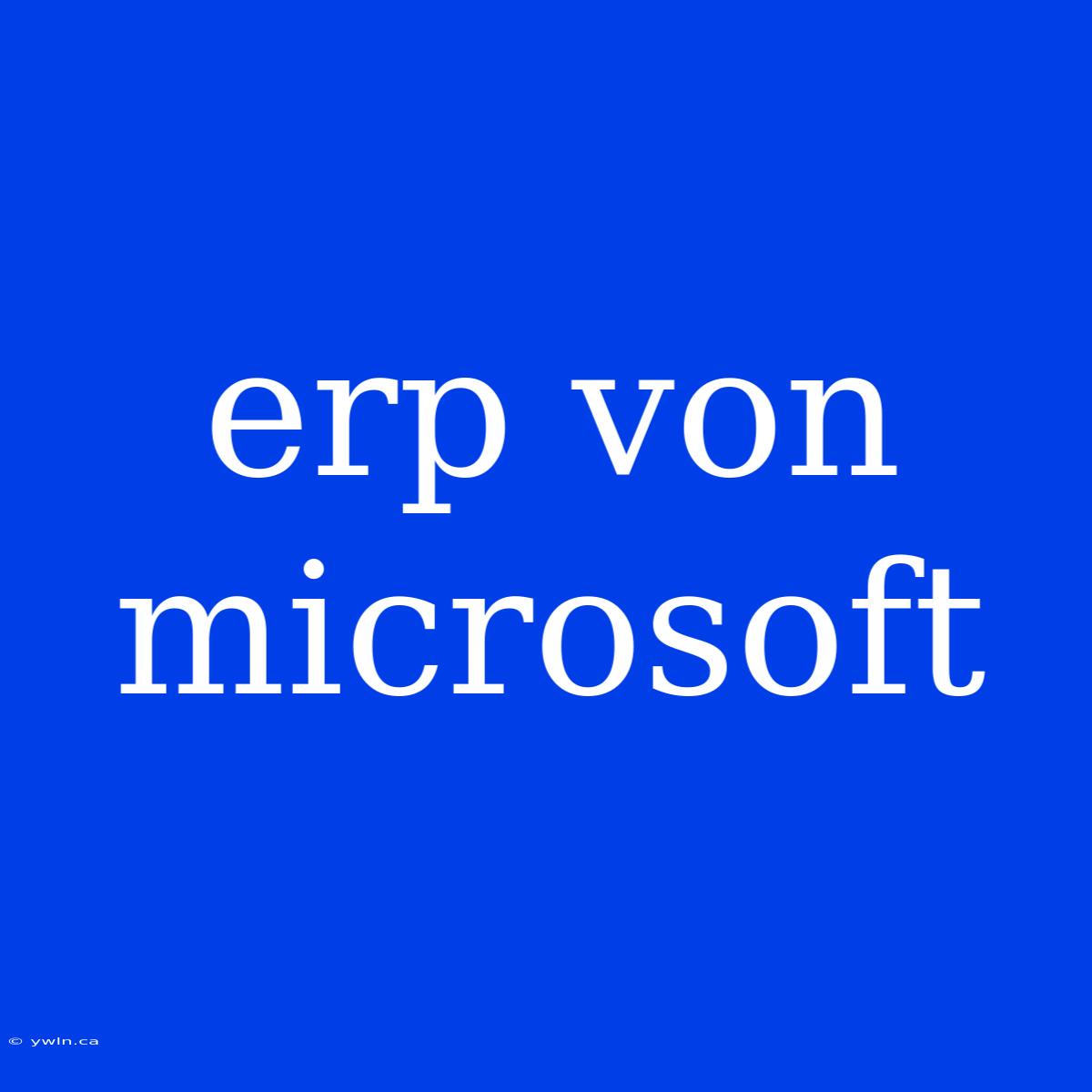 Erp Von Microsoft