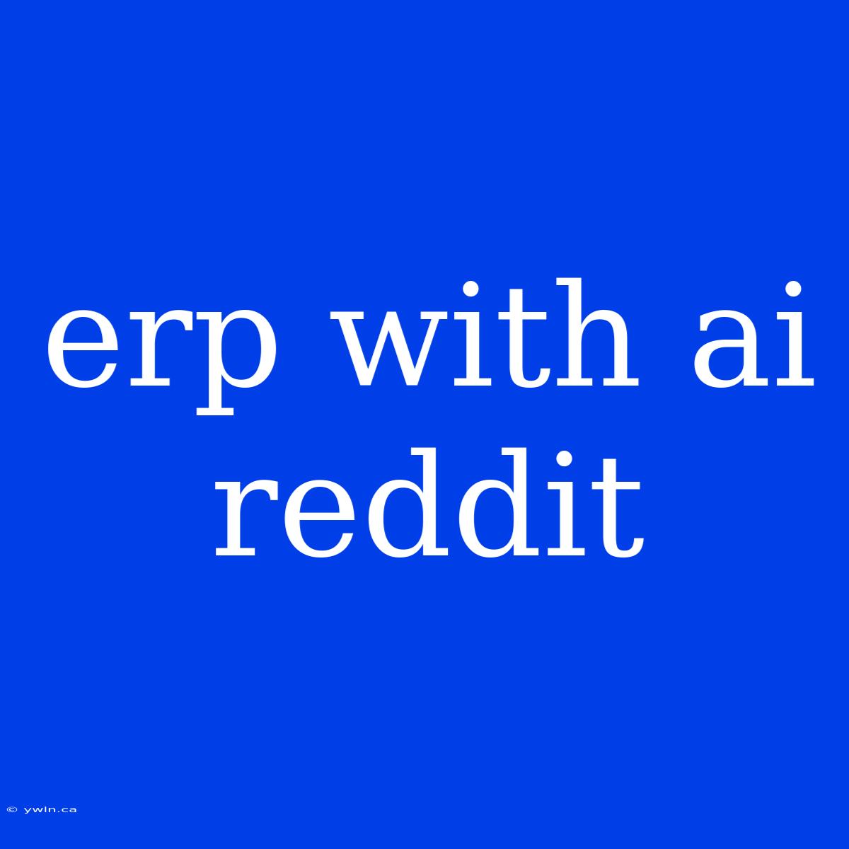 Erp With Ai Reddit