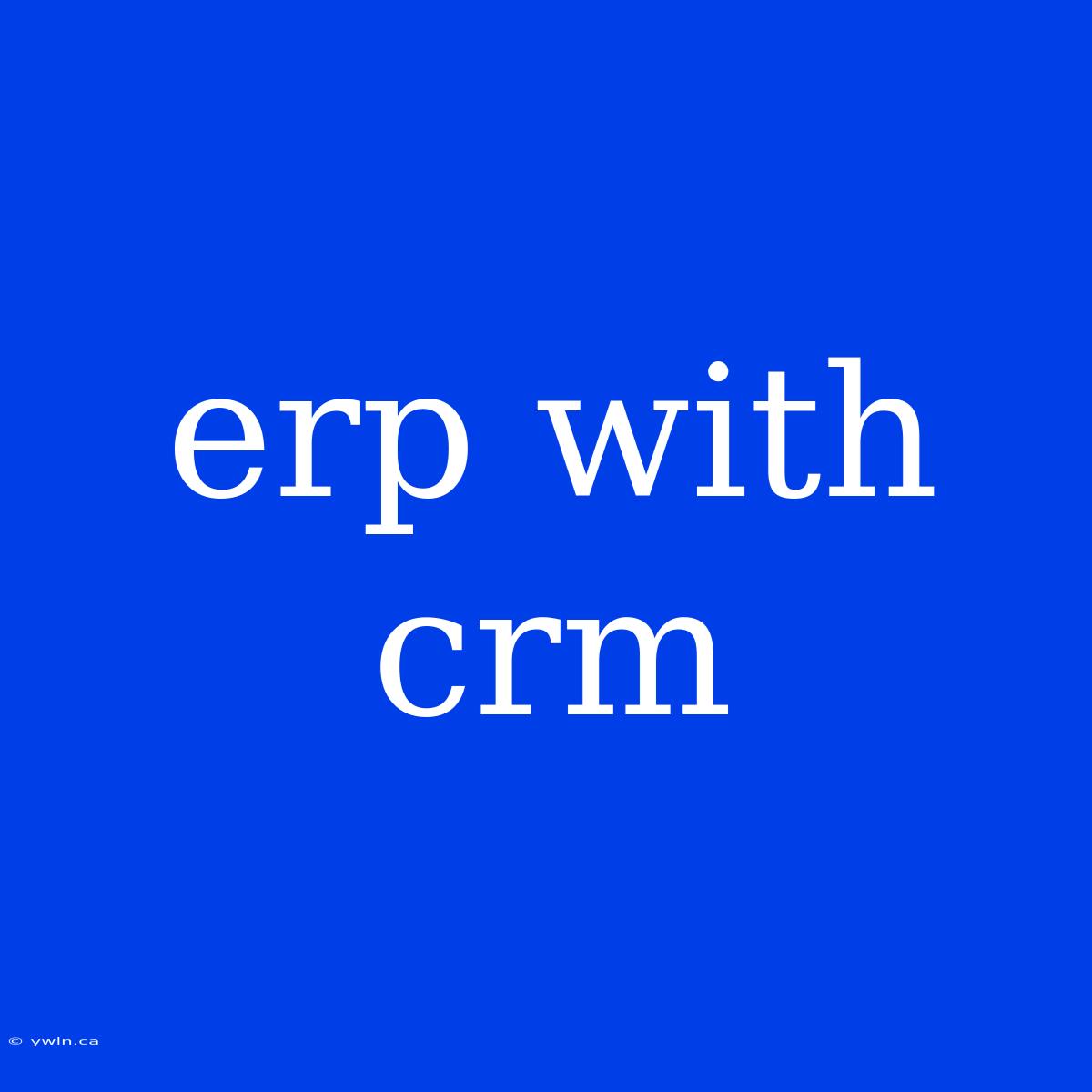 Erp With Crm