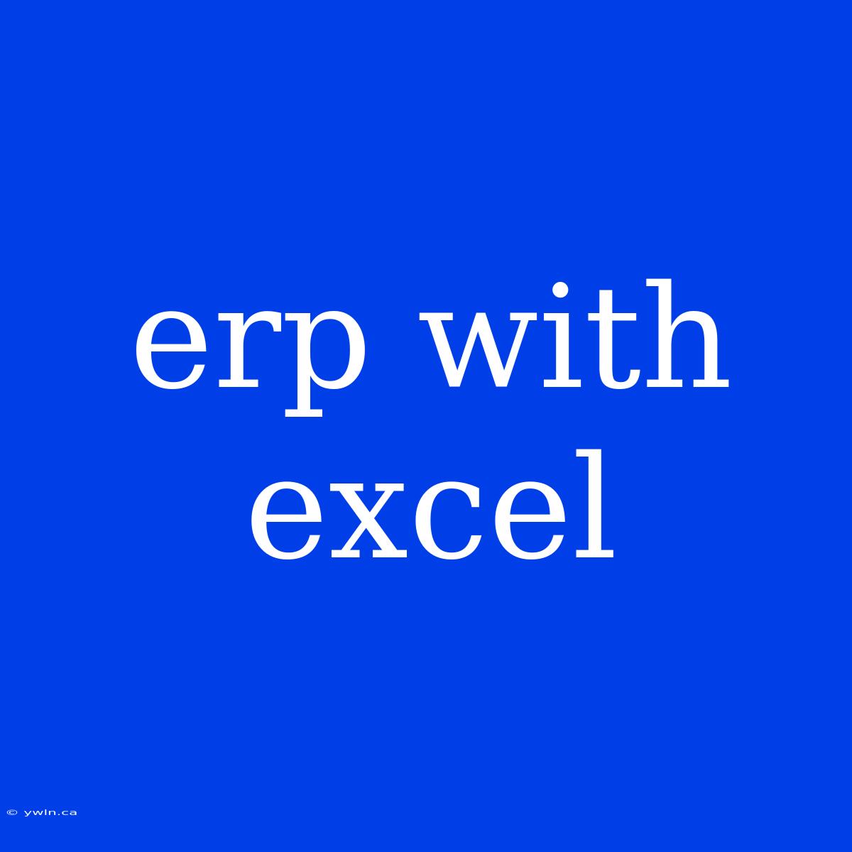 Erp With Excel