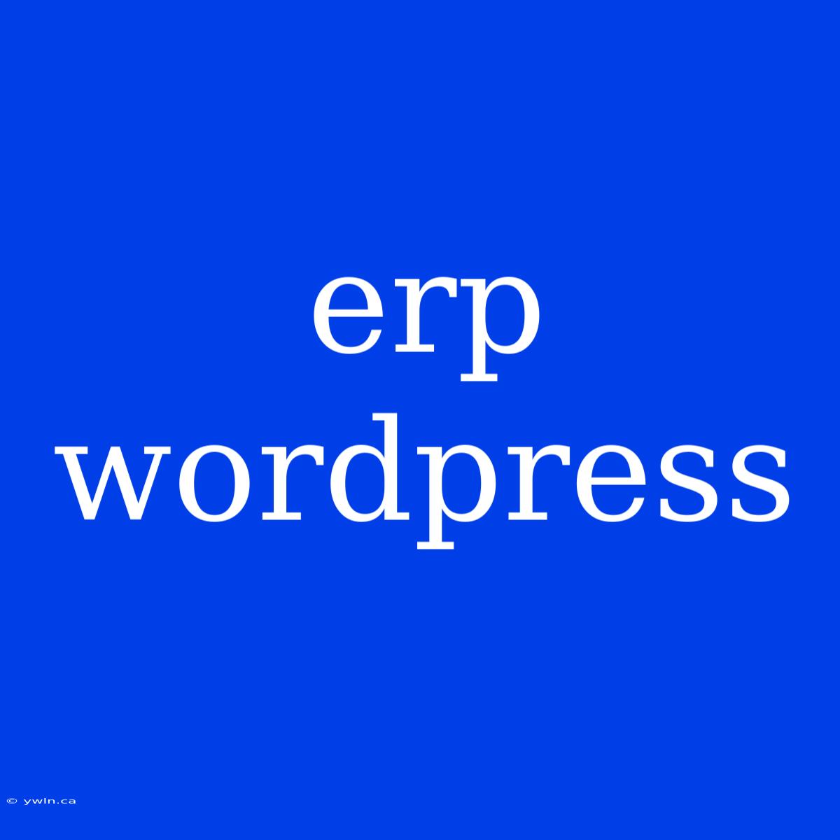 Erp Wordpress