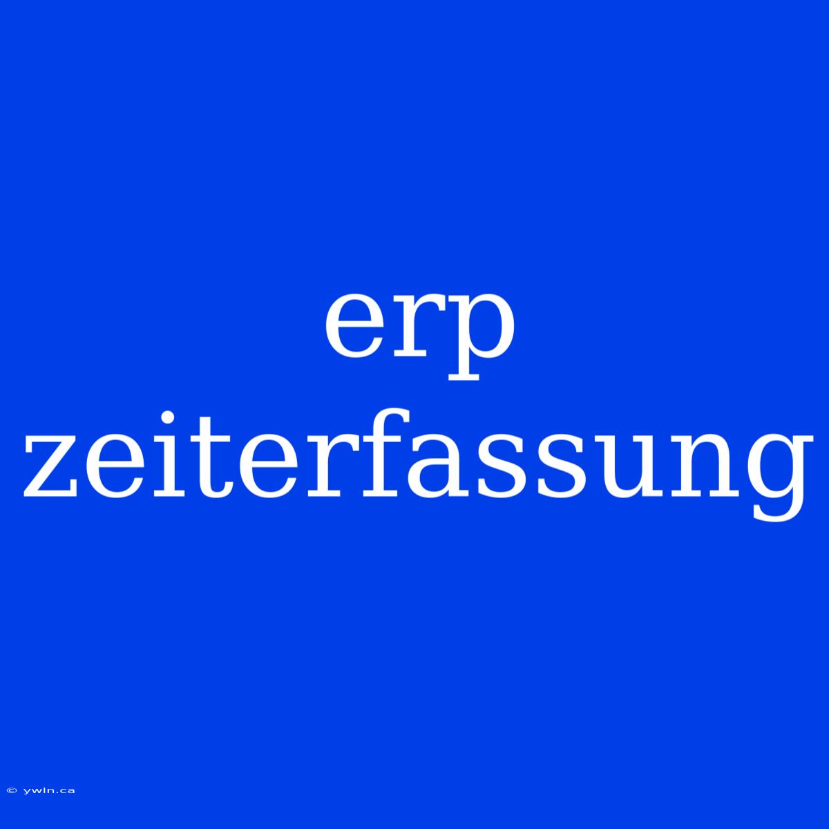 Erp Zeiterfassung