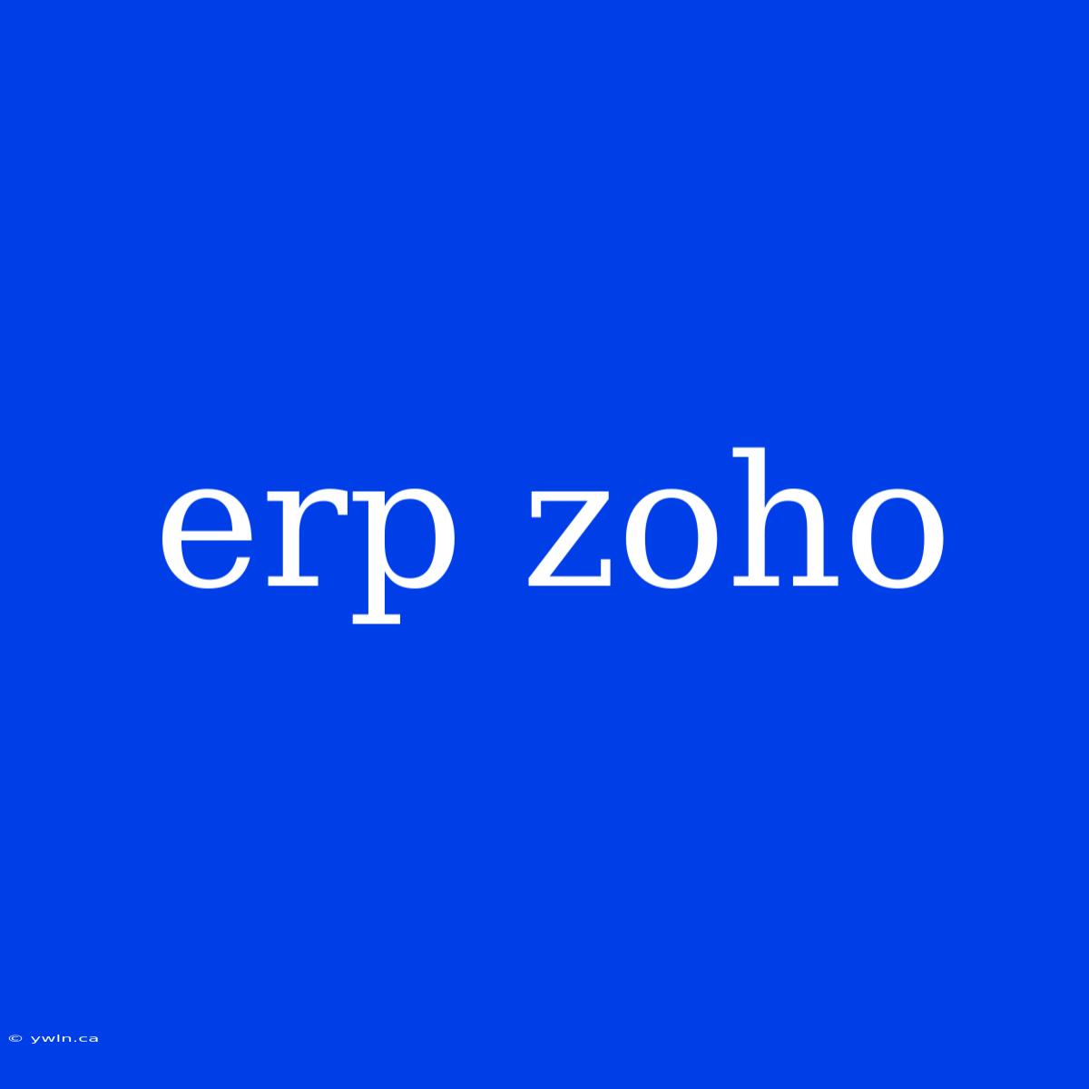 Erp Zoho