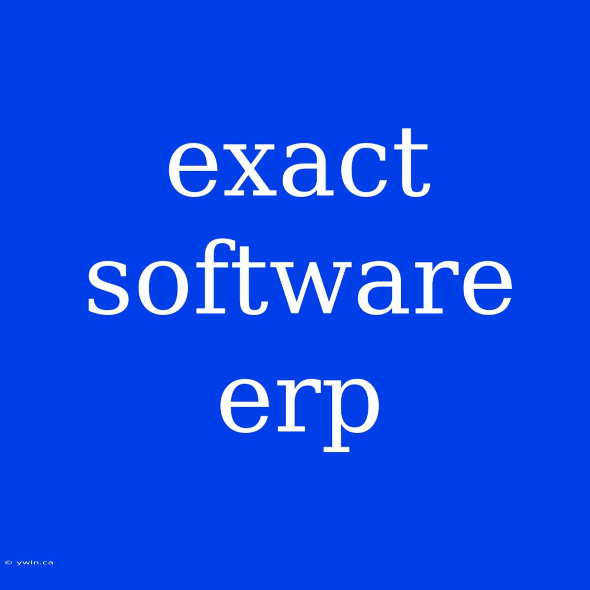 Exact Software Erp