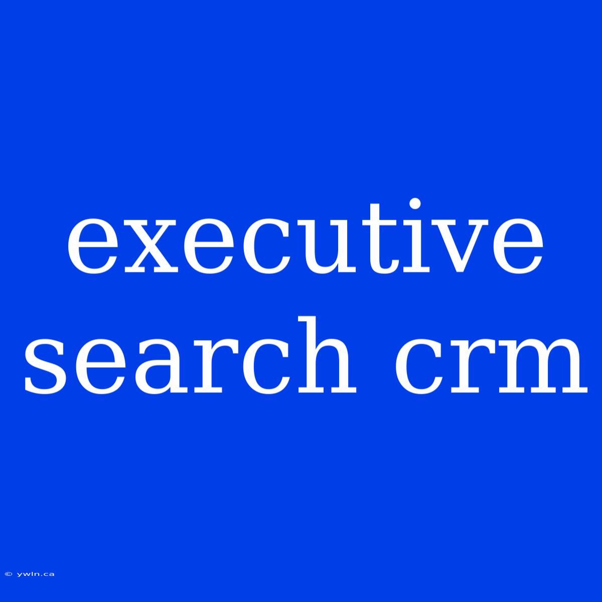 Executive Search Crm